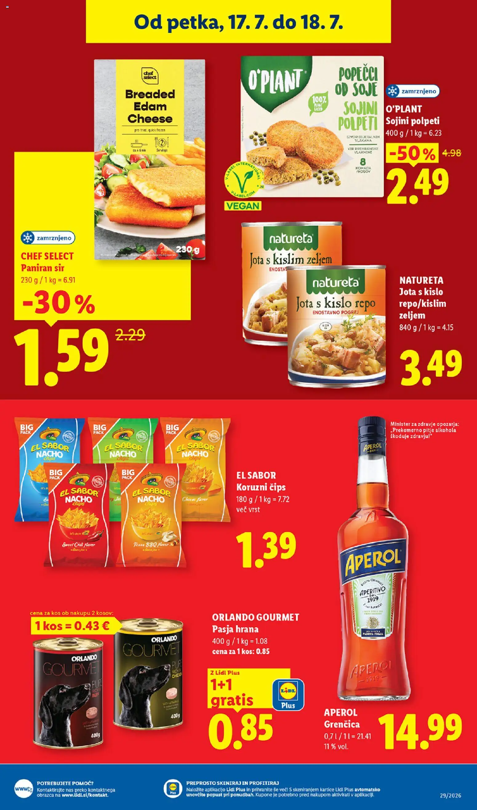 Novi Lidl katalog ponudbe – veljaven od 16.07.2026 | Stran: 47 | Izdelki: Kos, Sir, Cips