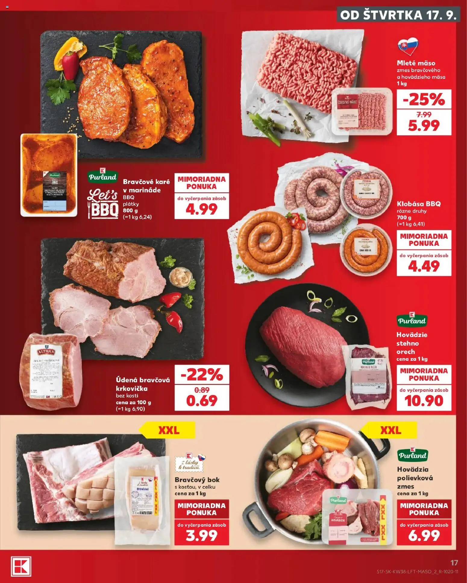 Kaufland SK akciós ujság - amely érvényes a következő dátumtól: 2026.09.17. | Oldal: 17 | Termékek: BBQ