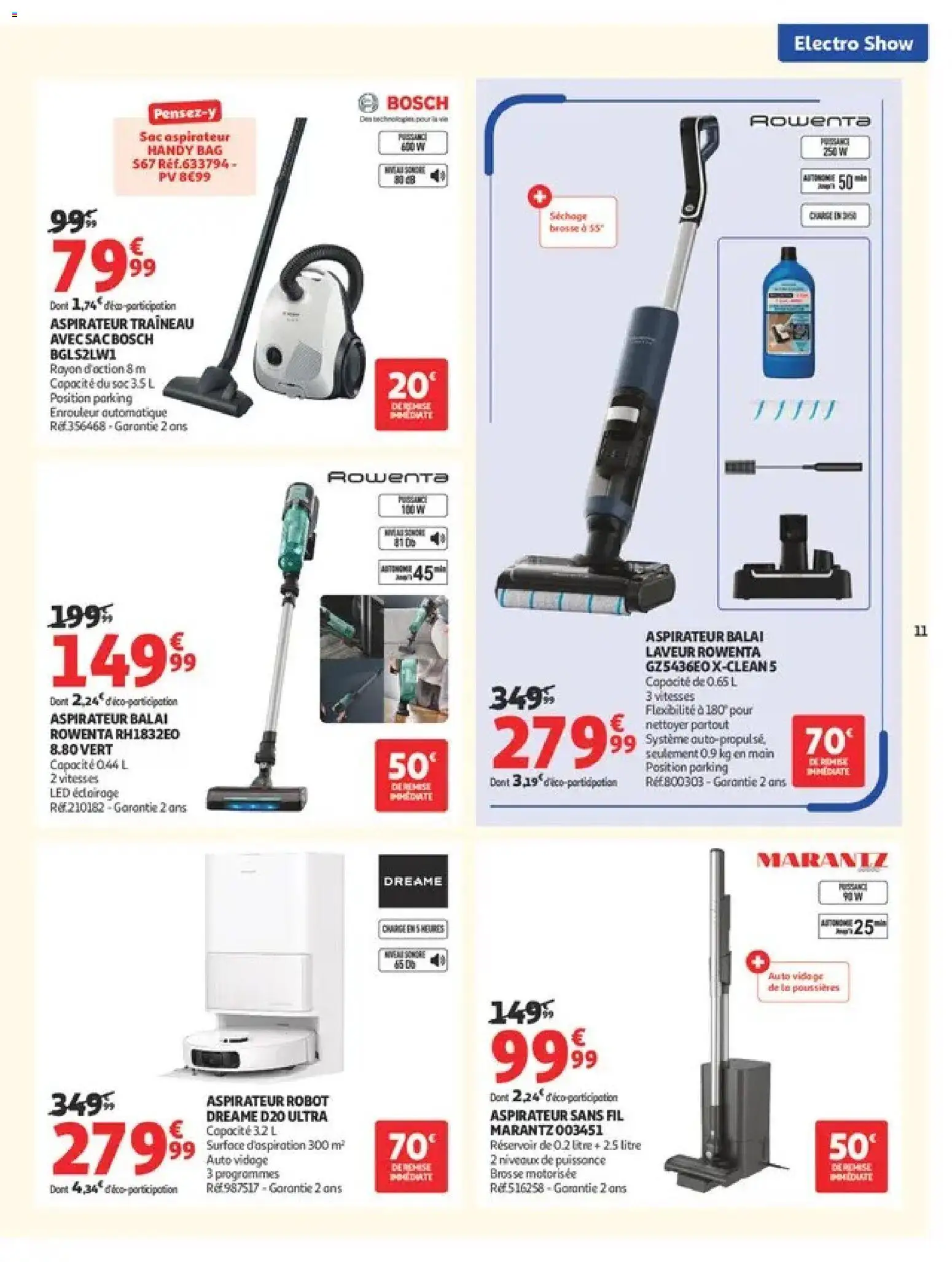 {H1} | Page: 11 | Produits: Aspirateur, Rowenta, Balai, Aspirateur balai
