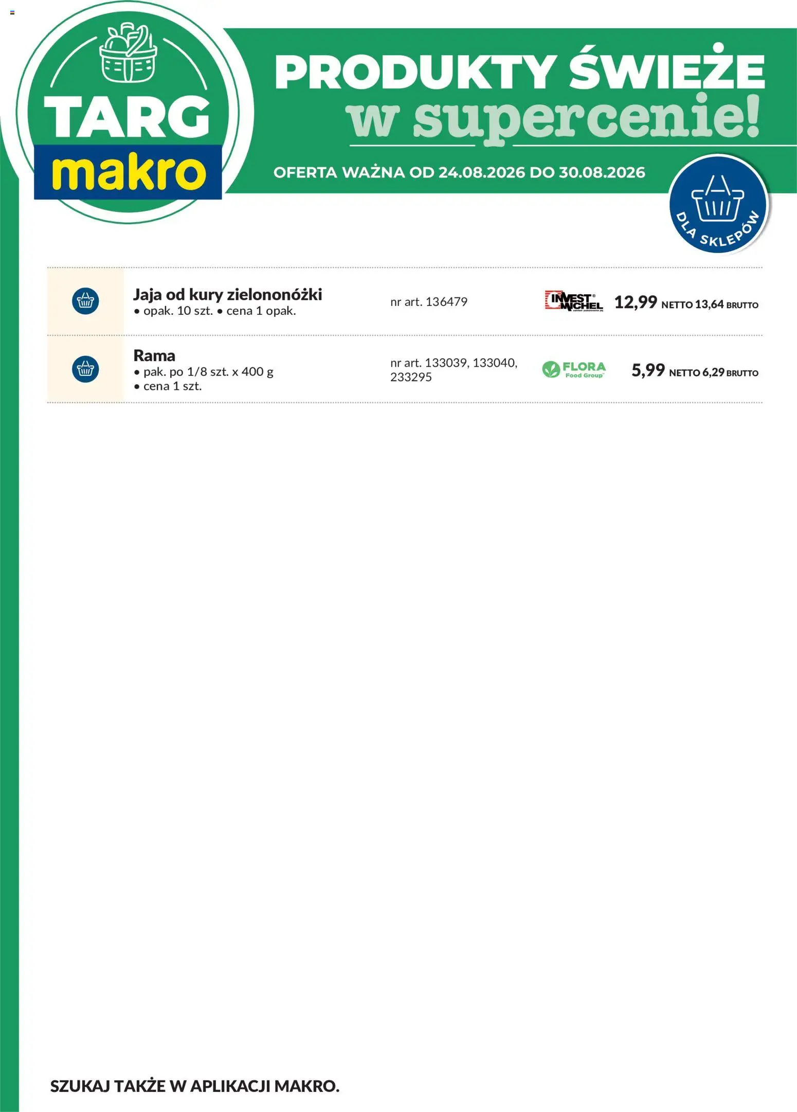 Makro gazetka - Oferta świeża w super cenach od 24.08.2026 | Strona: 8 | Produkty: Rama, Jaja