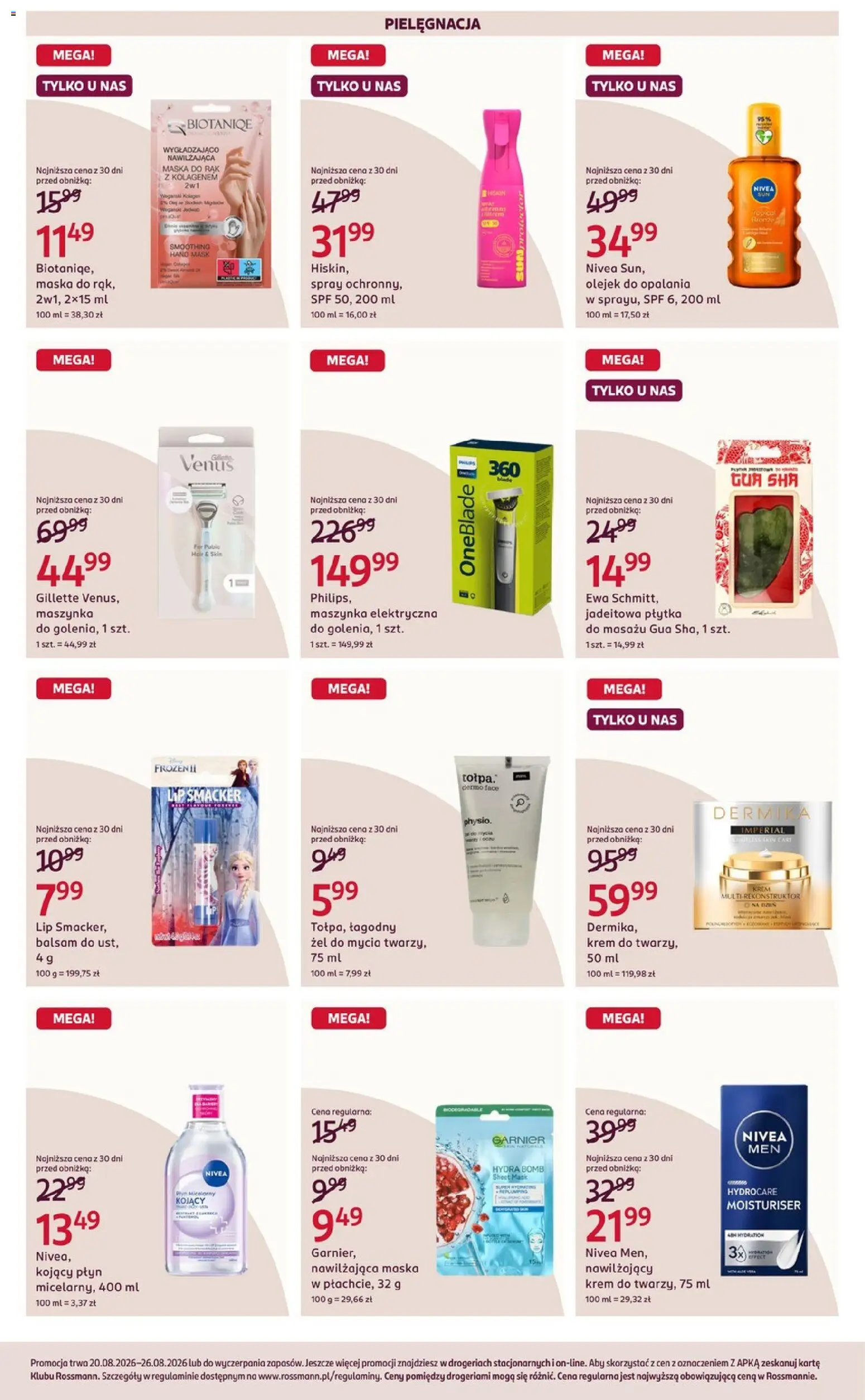 Rossmann gazetka od 20.08.2026 | Strona: 3 | Produkty: Gillette, Garnier, Maska, Krem