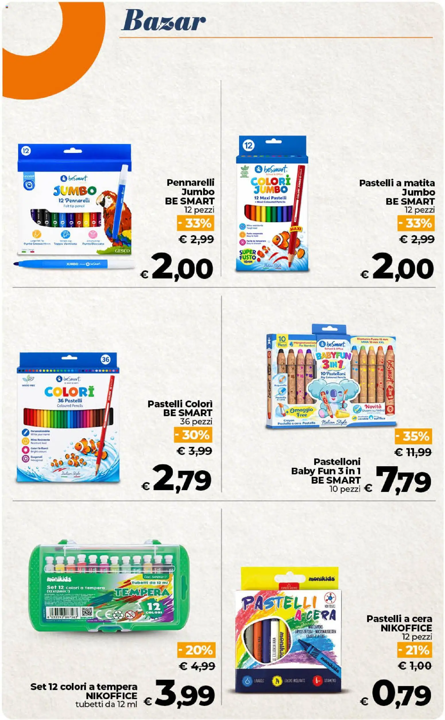 Volantino Ipercoop del 01/09/2026 | Pagina: 53 | Prodotti: Pastelli a cera, Pennarelli, Pastelli