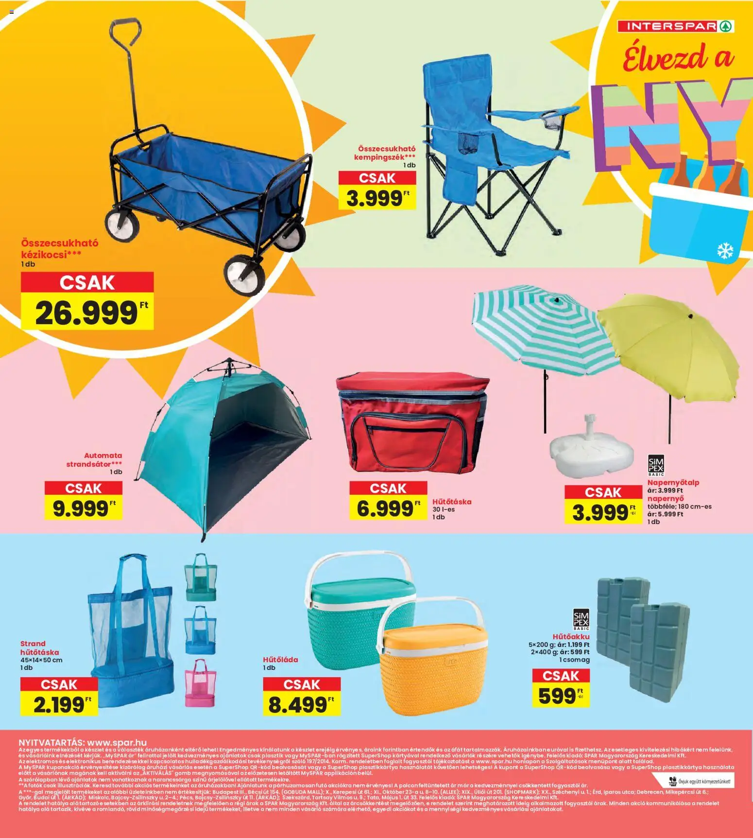 Interspar akciós ujság - amely érvényes a következő dátumtól: 28.05.2026 | Oldal: 10 | Termékek: Szőlő, Strandsátor, Hűtőtáska, Napernyő