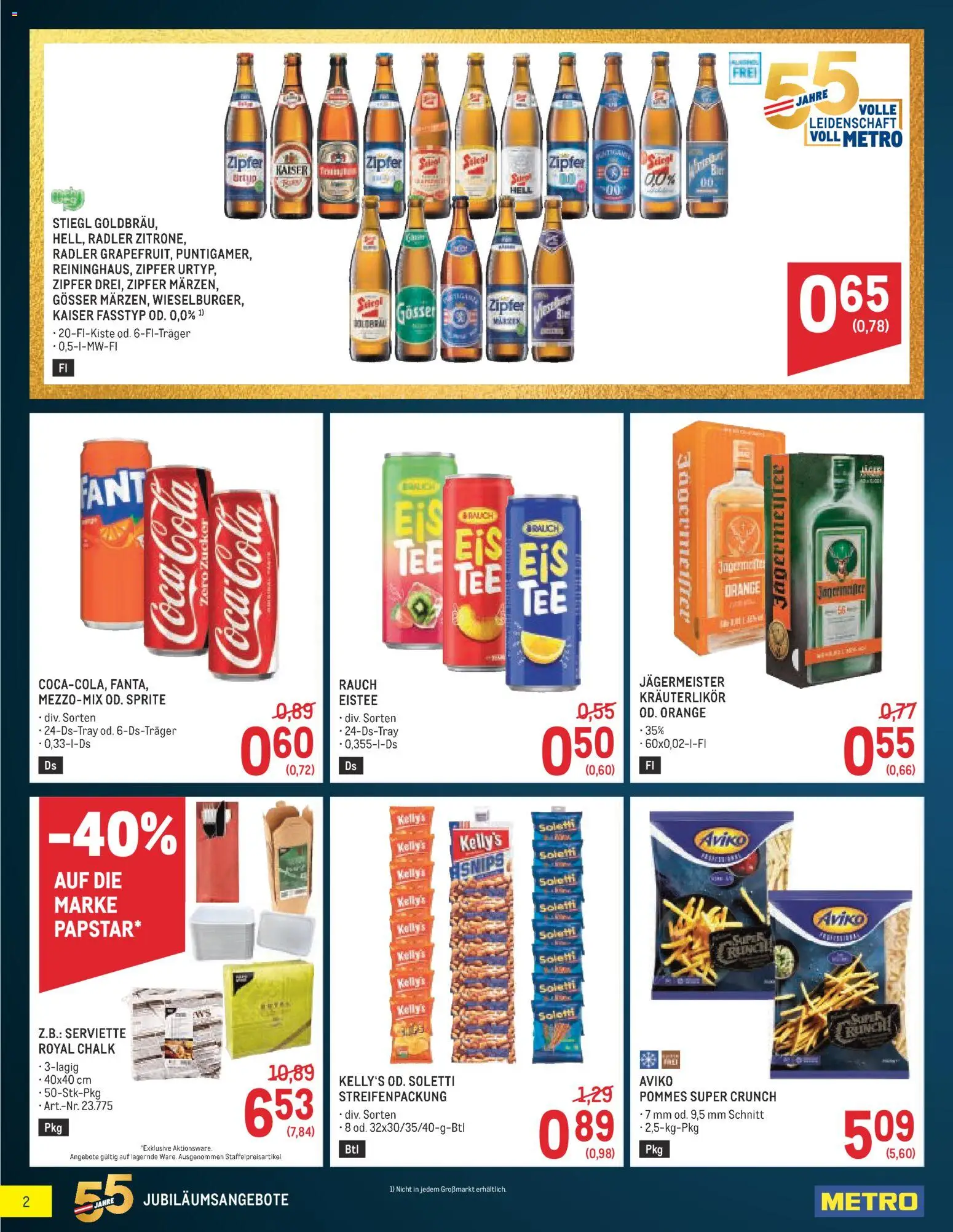 Metro angebote 55 Jahre gültig ab 01.10.2026 | Seite: 2 | Produkte: Zucker, Kräuterlikör, Fanta, Radler