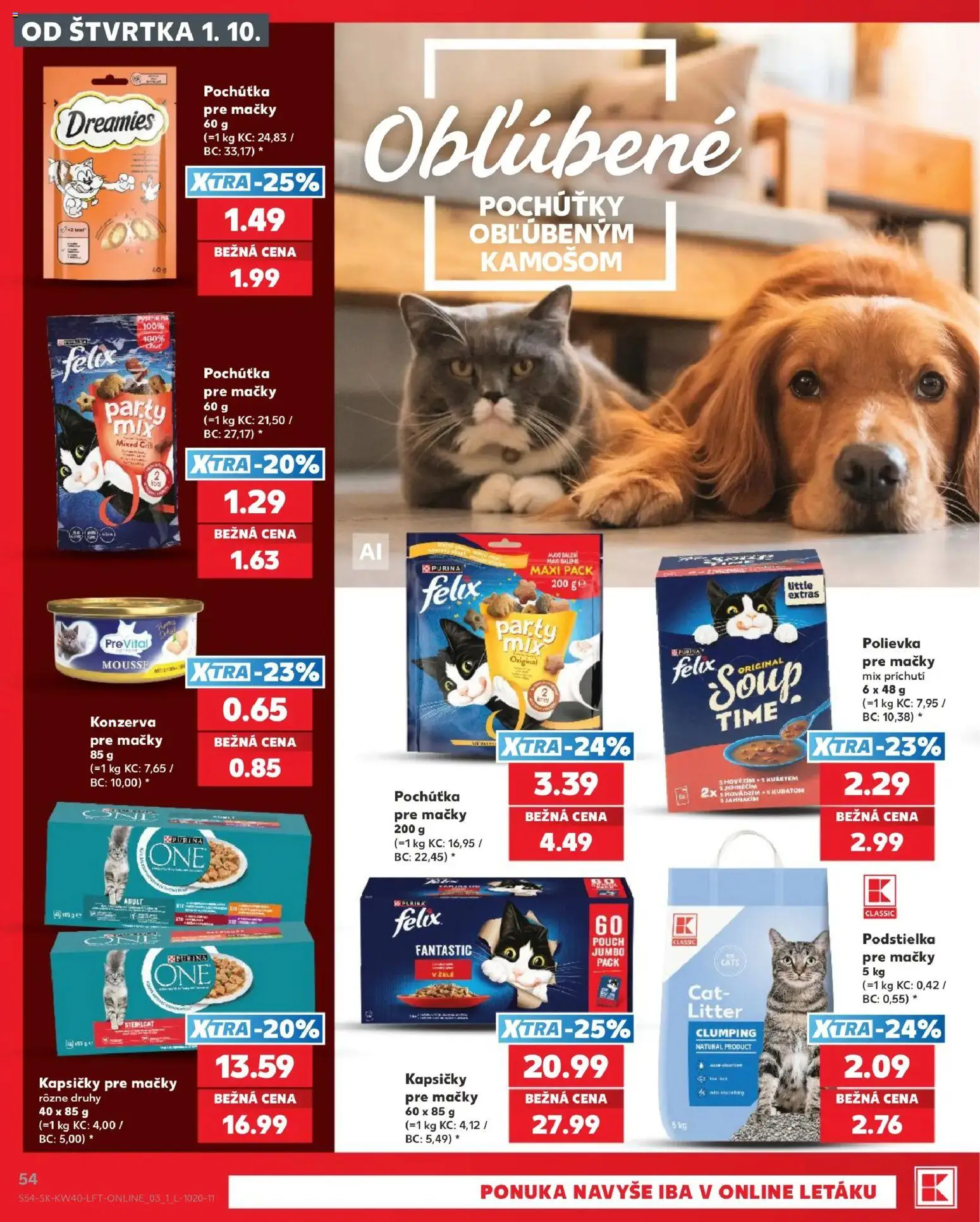 Nové Kaufland akcie – leták je platný od 01.10.2026 | Strana: 54 | Produkty: Felix, Kapsičky, Kapsičky pre mačky