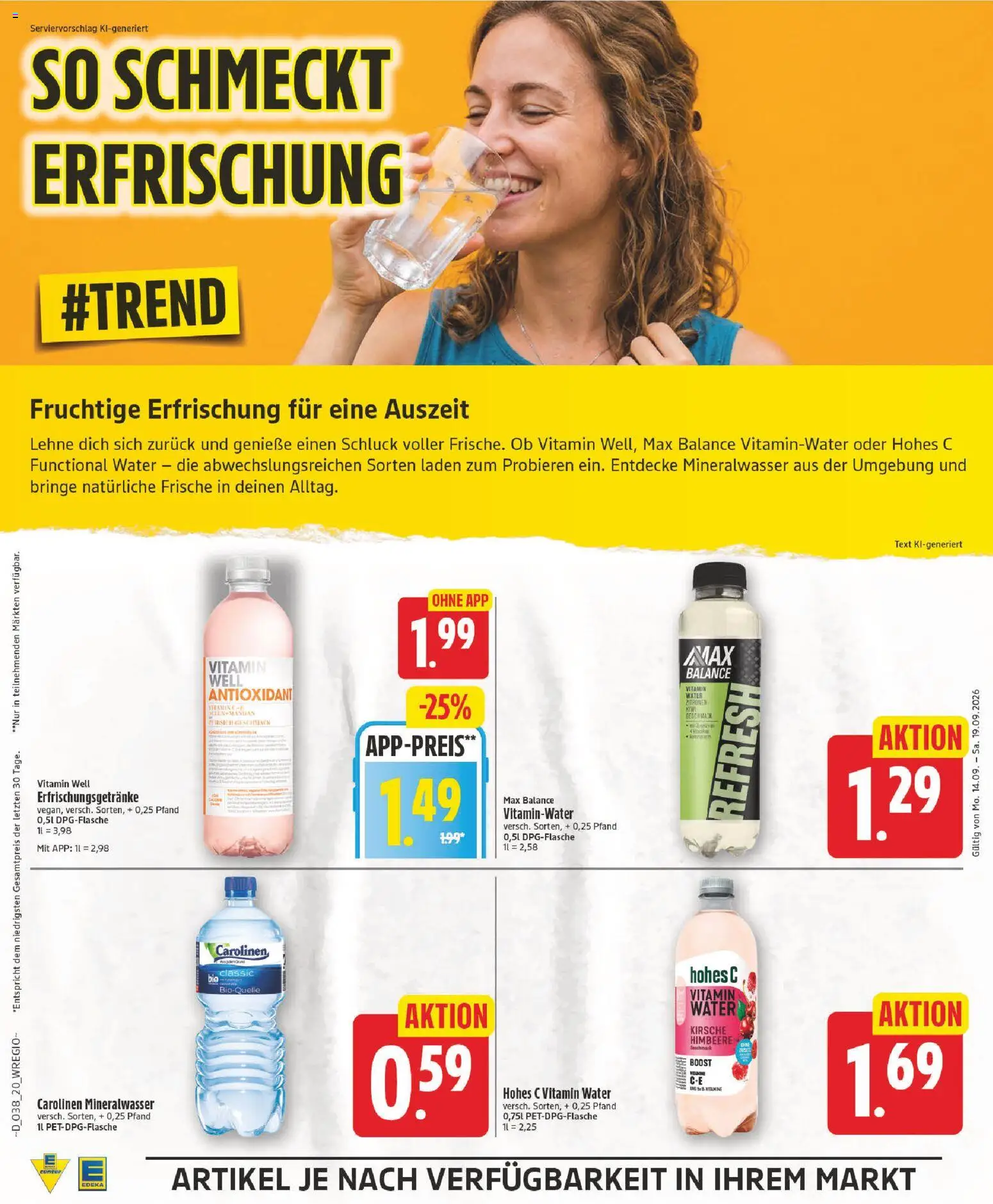Elli Markt Prospekt – gültig ab 14.09.2026 | Seite: 19 | Produkte: Mineralwasser, Himbeere, Hohes c, Kiwi