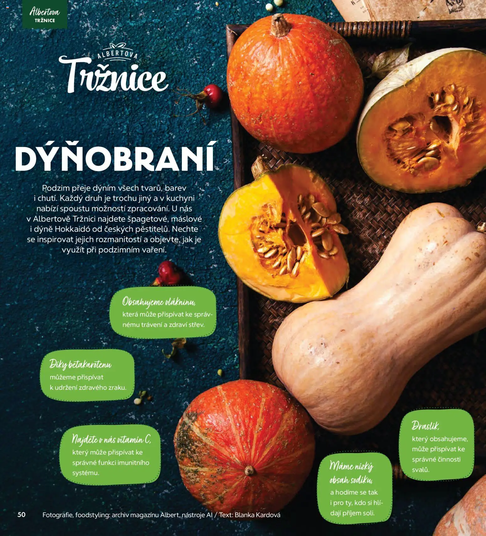 Albert magazín od 01.10.2026 | Strana: 50 | Produkty: Dýně Hokkaido, Dýně