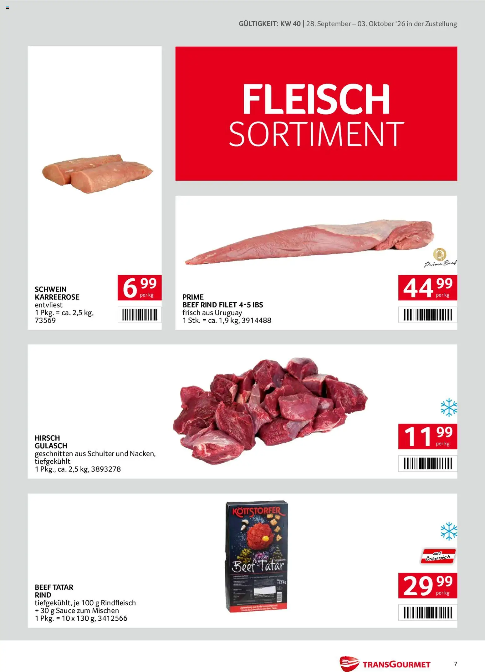 Transgourmet Zustellaktion gültig ab 28.09.2026 | Seite: 7 | Produkte: Rindfleisch