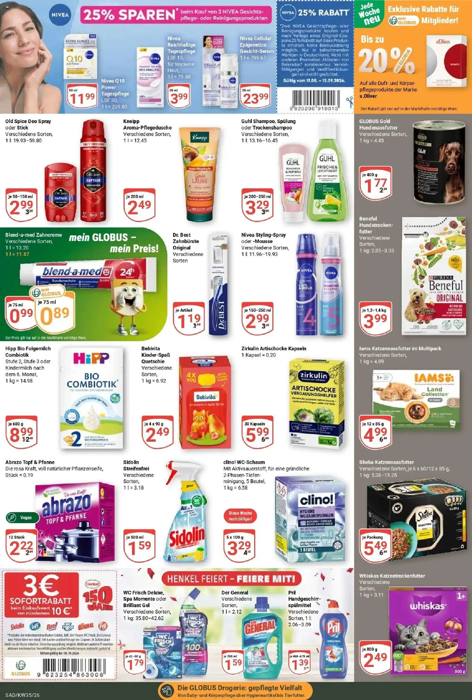 Globus Prospekt Schwandorf (ab 24.08.2026) » Angebote online | Seite: 16 | Produkte: Duft, Wc frisch, Pril, Whiskas