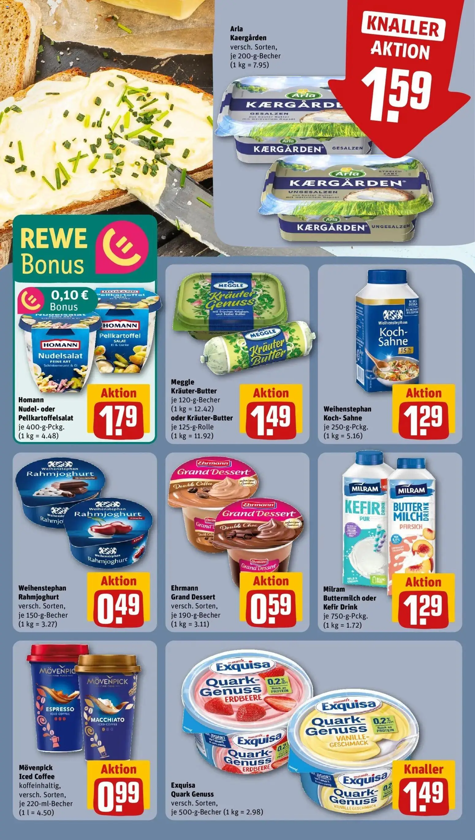 Rewe Prospekt Hohen Neuendorf Ot Bergfelde	 – gültig ab 12.04.2026 | Seite: 15 | Produkte: Rapsöl, Kräuterbutter, Exquisa, Milram
