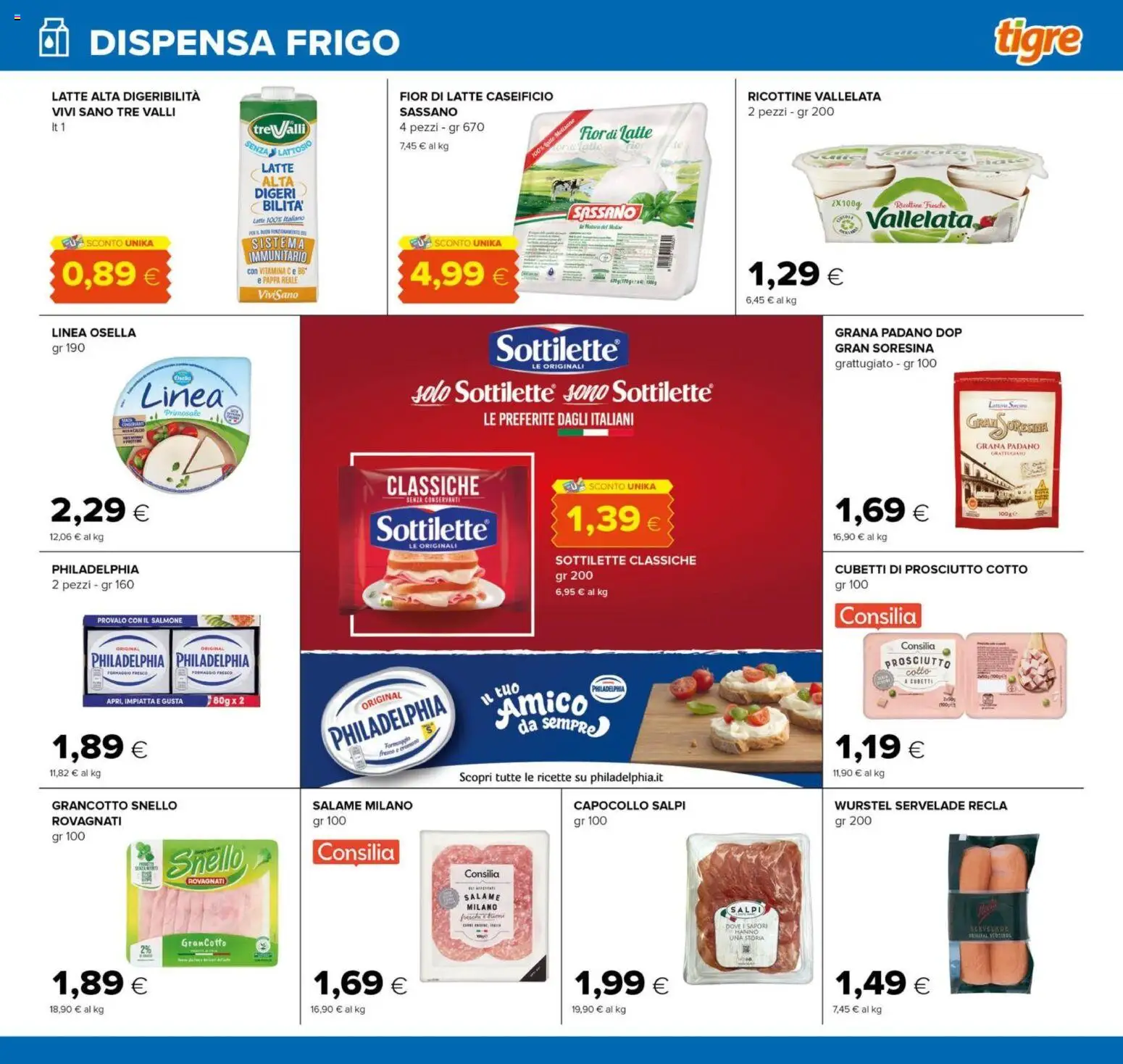 Volantino Tigre del 18.06.2026 | Pagina: 13 | Prodotti: Salame, Salmone, Latte, Wurstel