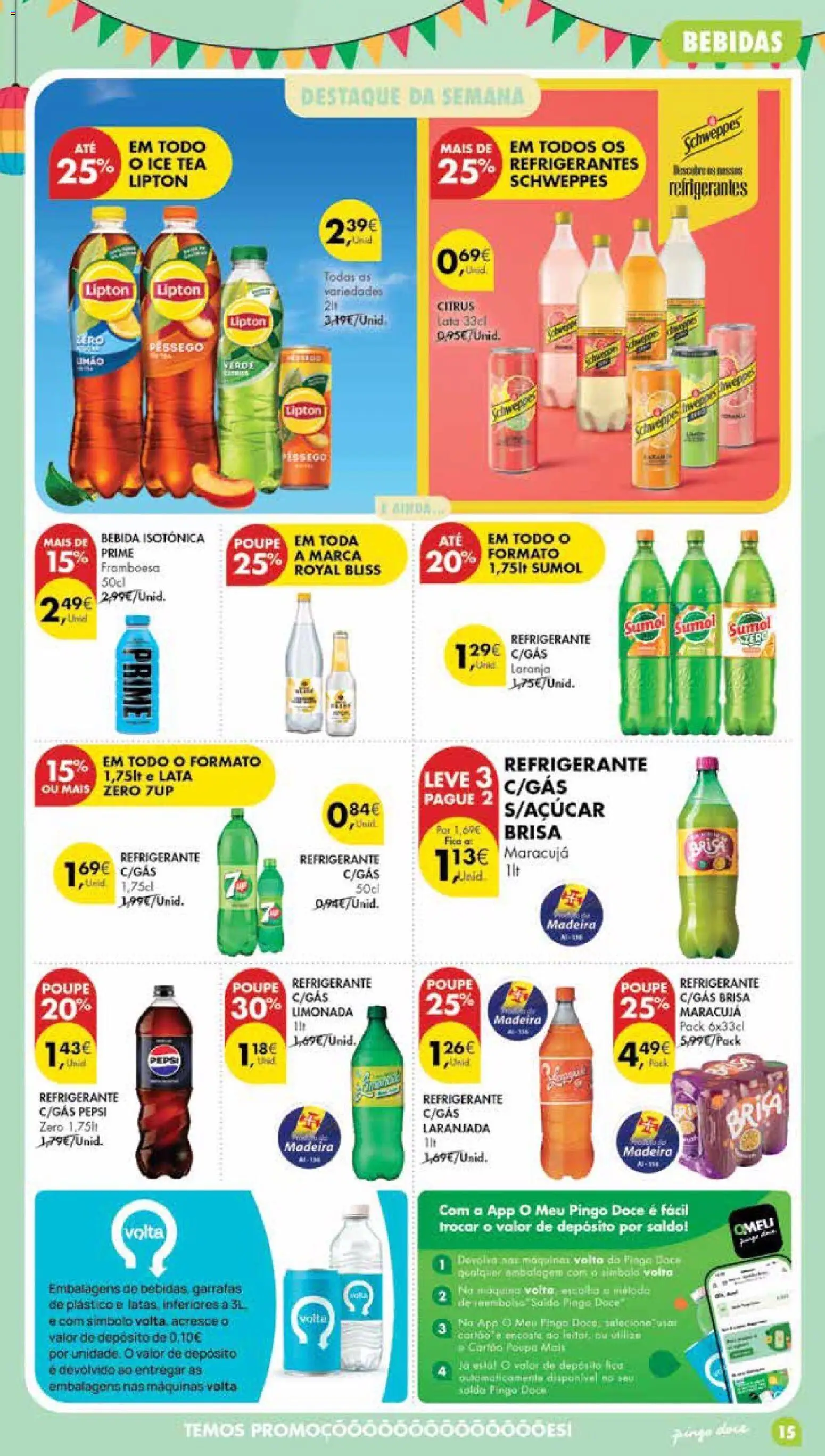 Pingo Doce Poupe Esta Semana Madeira │ válido de 09.06.2026 | Página: 15 | Produtos: Refrigerante, Chá, Bebida, Soda