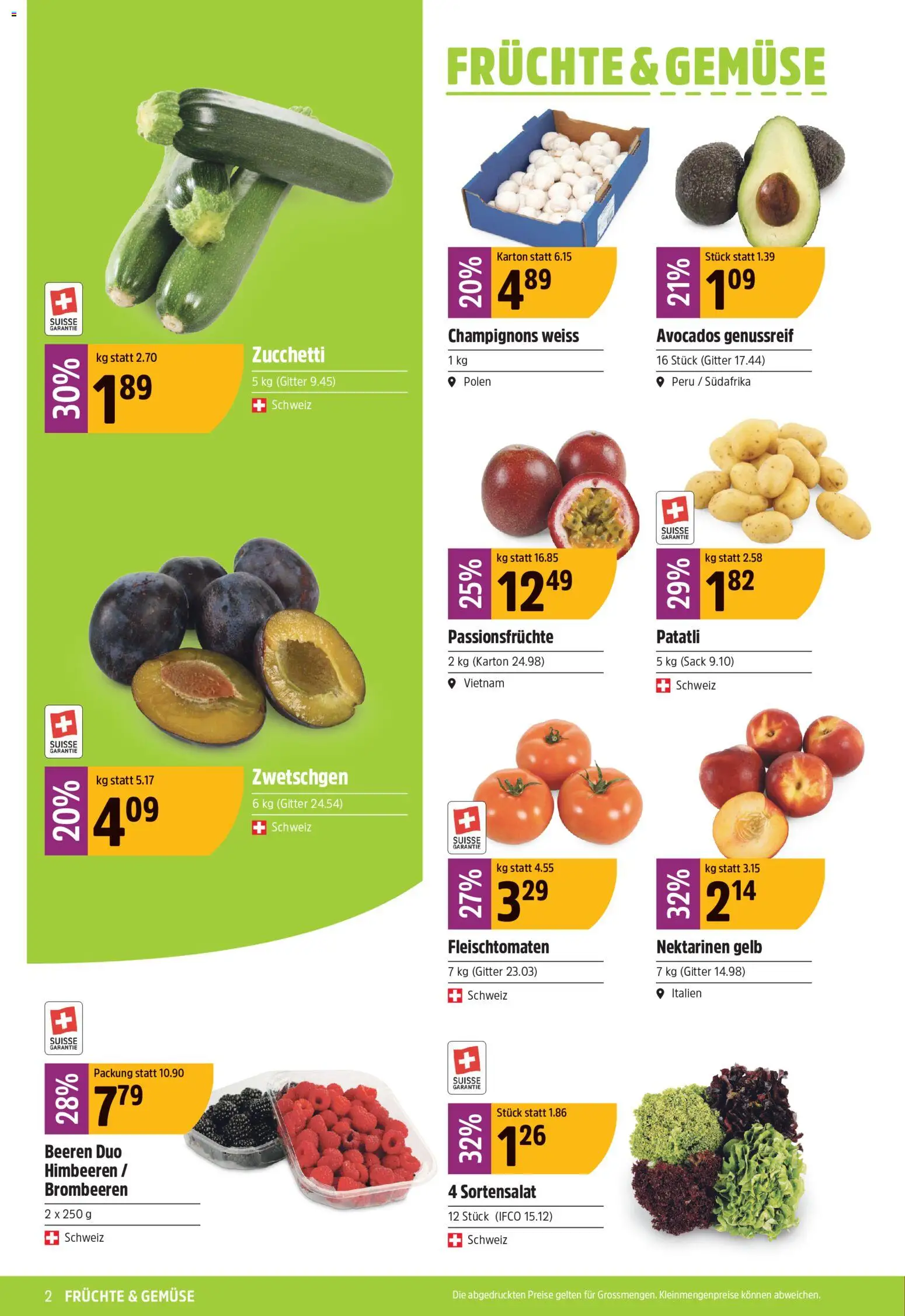 TopCC aktionen – gültig ab 10.08.2026 | Seite: 2 | Produkte: Nektarinen, Zwetschgen, Champignons, Gemüse