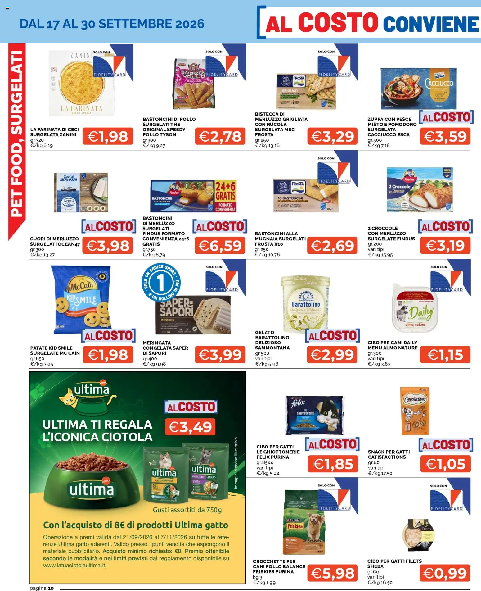 Volantino Mercatò del 17/09/2026 | Pagina: 10 | Prodotti: Vaniglia, Pollo, Merluzzo, Cibo per cani