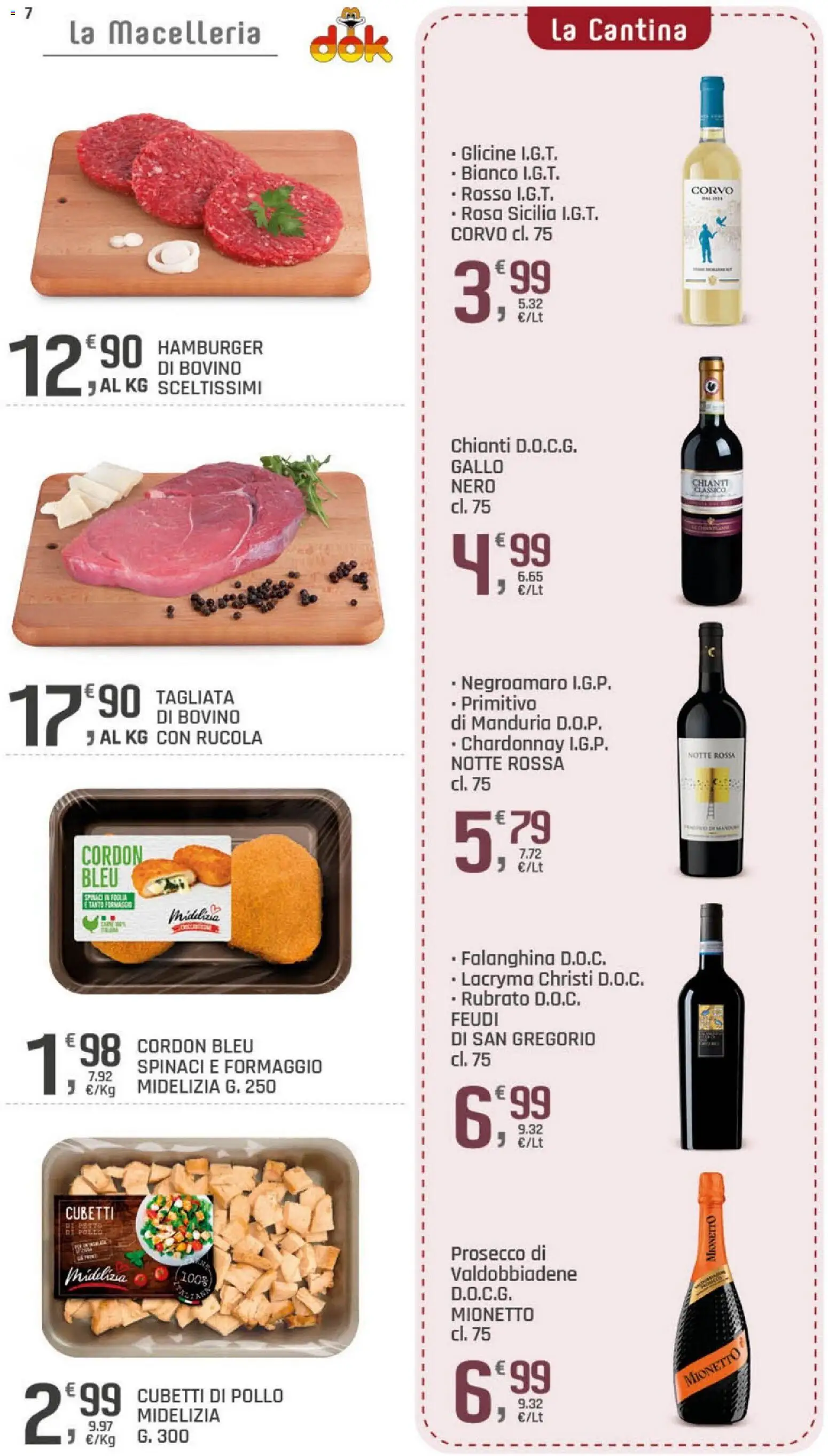 Volantino DOK del 15.05.2026 | Pagina: 7 | Prodotti: Pollo, Prosecco, Spinaci, Hamburger