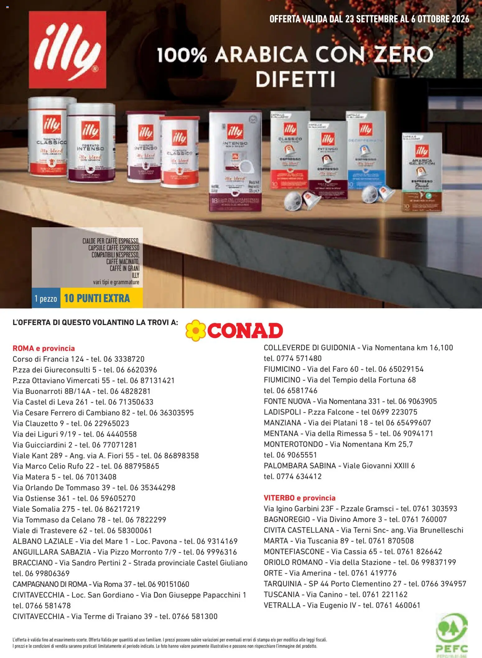 Volantino Conad del 09/09/2026 | Pagina: 12 | Prodotti: Caffè, Caffè in grani, Cialde, Illy