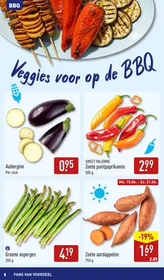 Aldi folder - Buiten eten - Voorbeeld van een folder van Aldi, geldig van 15.06.2026 | Pagina: 8 | Producten: Asperges, Antipasti