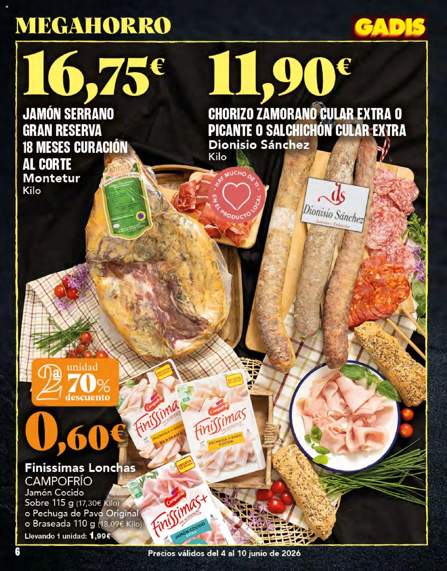 Gadis folleto │ válido desde el 04.06.2026 | Página: 6 | Productos: Jamón serrano, Jamón, Jamón cocido