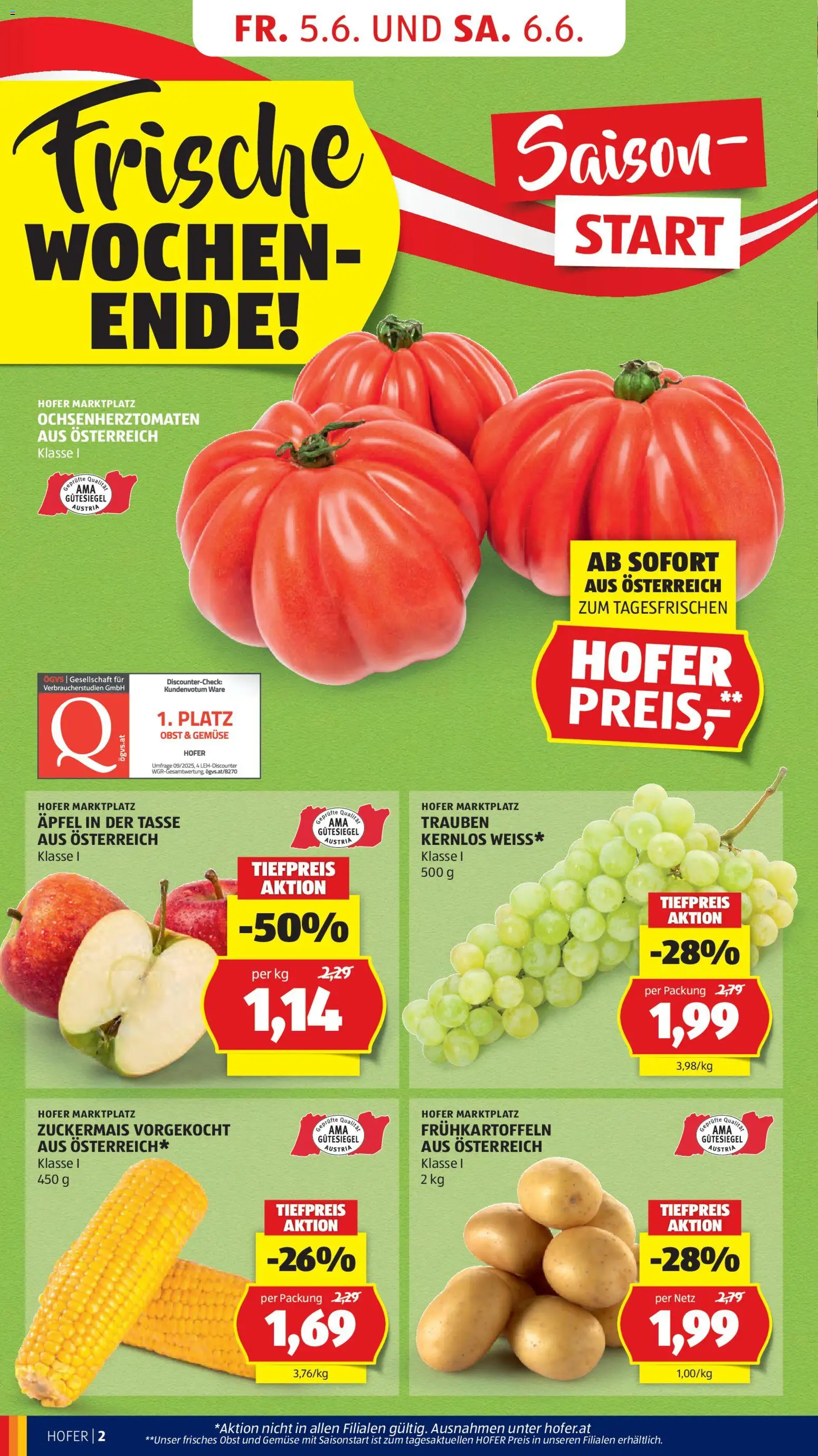 Hofer Flugblatt gültig ab 03.06.2026 | Seite: 4 | Produkte: Gemüse, Obst, Äpfel