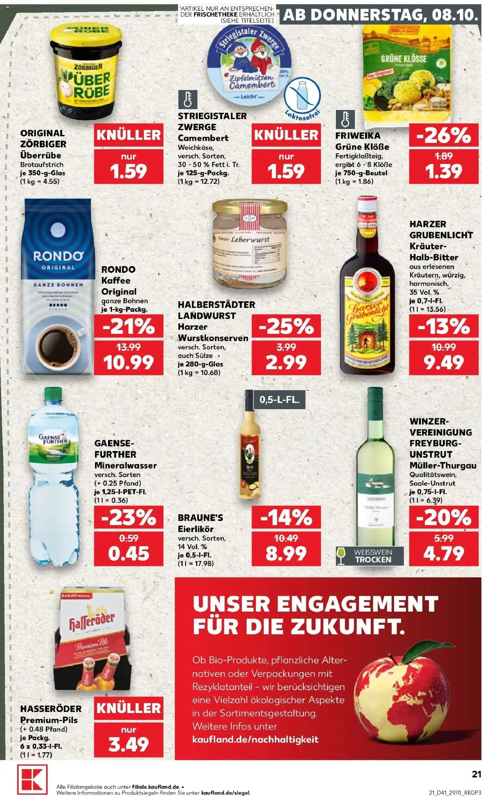 Prospekt Kaufland ab 05.10.2026 » Angebote Online zum Blättern | Seite: 31 | Produkte: Kaffee, Weißwein, Mineralwasser, Hasseröder