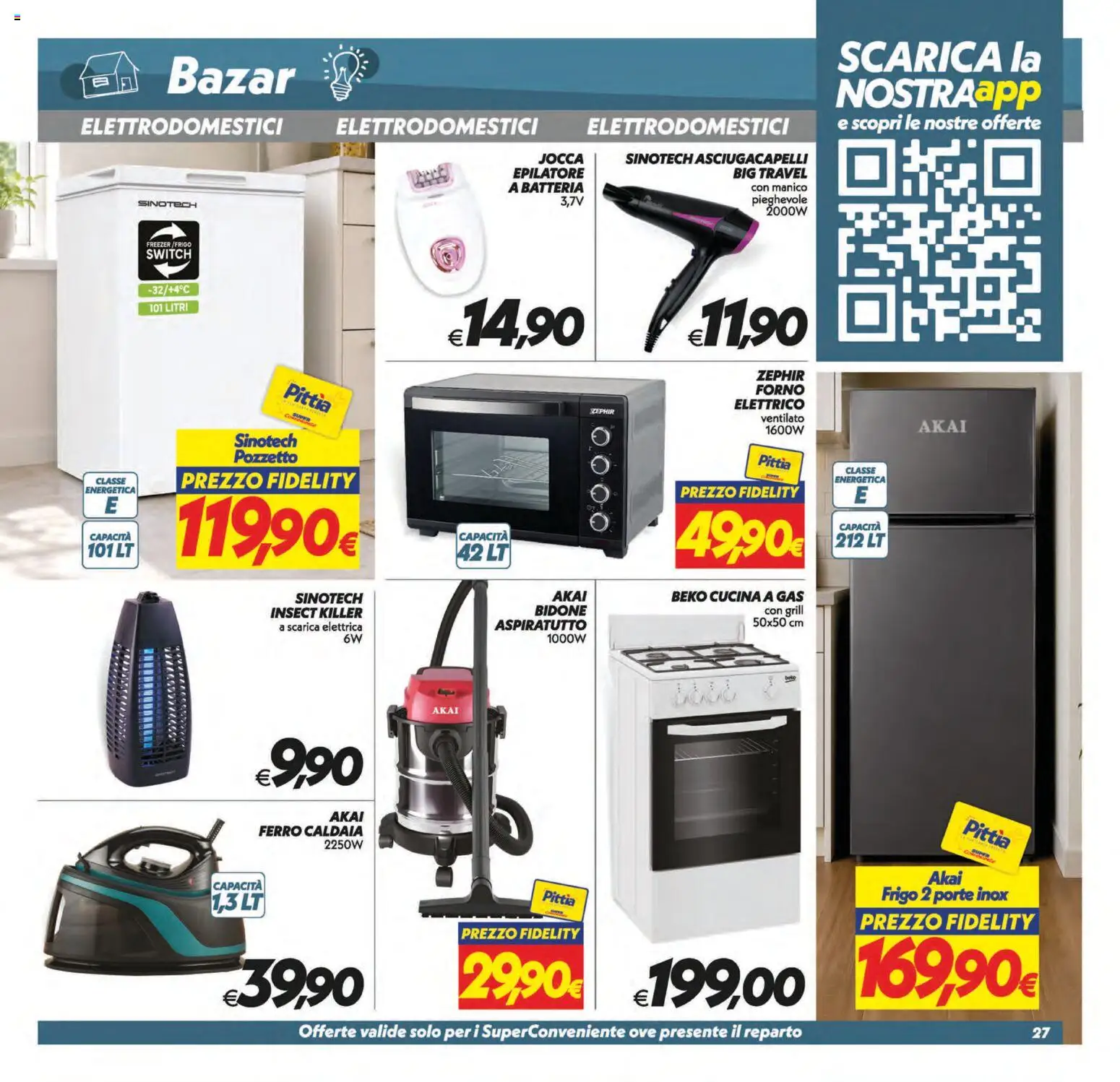 Volantino SuperConveniente del 31/07/2026 | Pagina: 27 | Prodotti: Freezer, Forno, Epilatore, Asciugacapelli