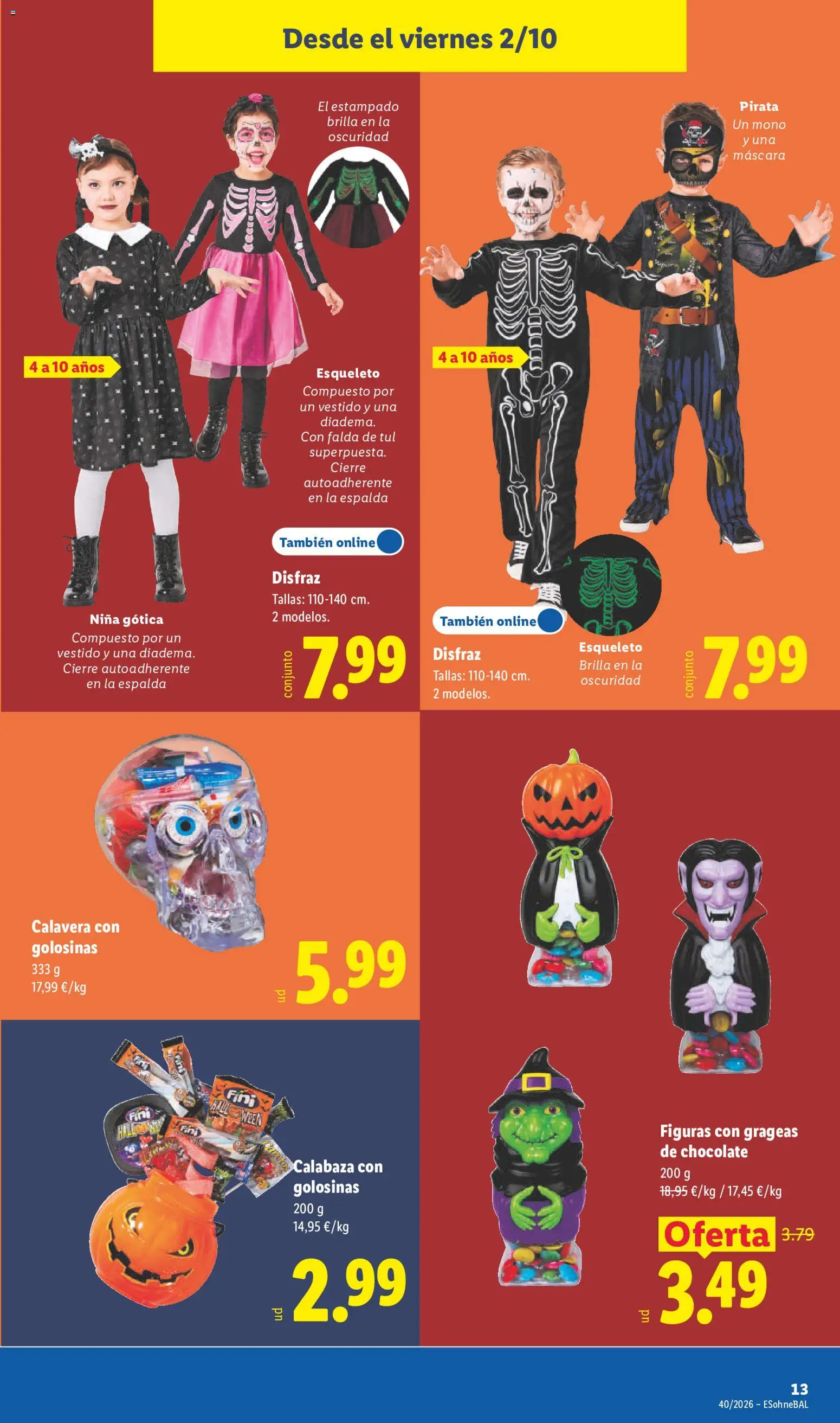 Lidl folleto de bazar │ válido desde el 28/09/2026 | Página: 25 | Productos: Máscara, Calabaza, Chocolate, Golosinas
