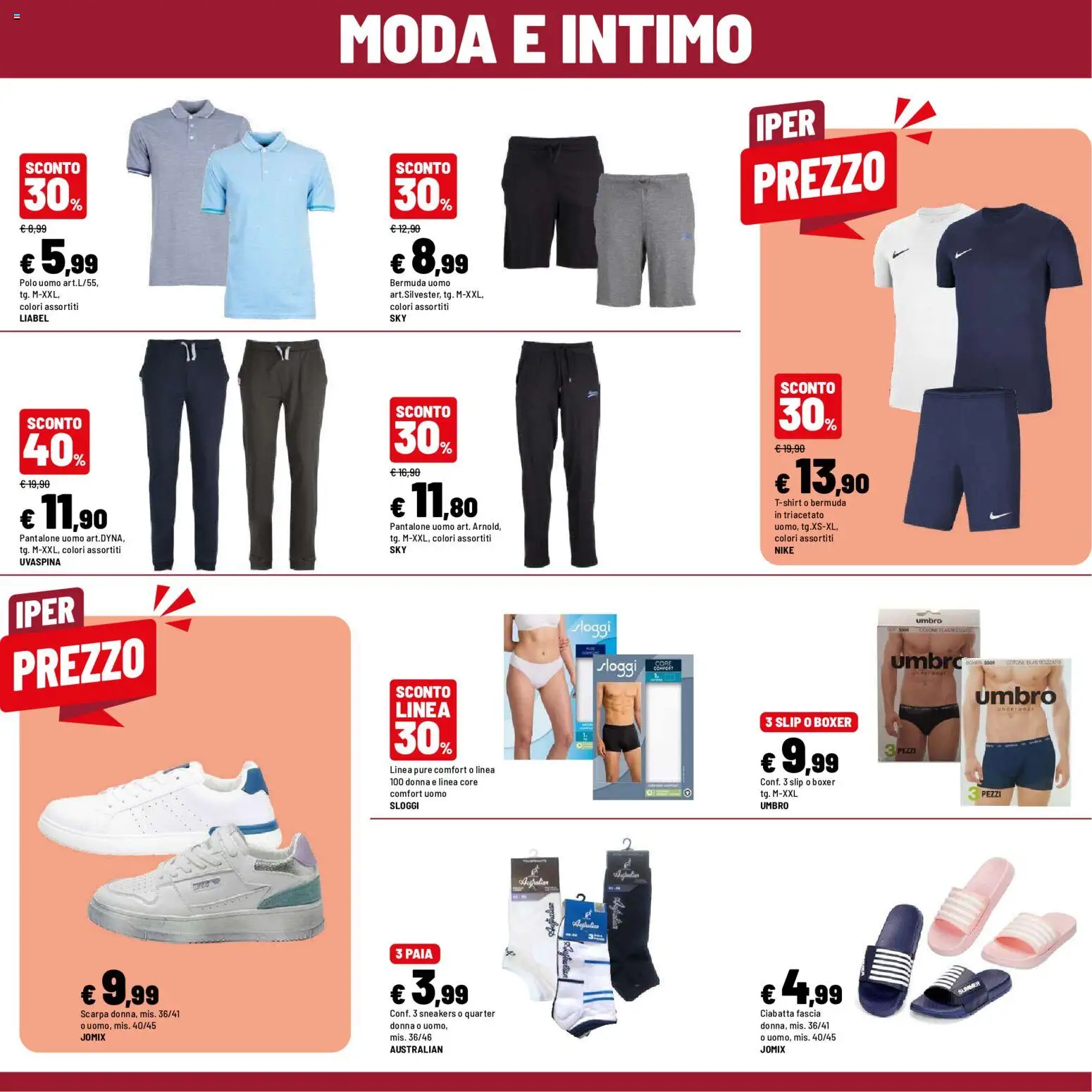 Volantino Iper del 30/07/2026 | Pagina: 37 | Prodotti: Intimo, Slip, Bermuda, Polo