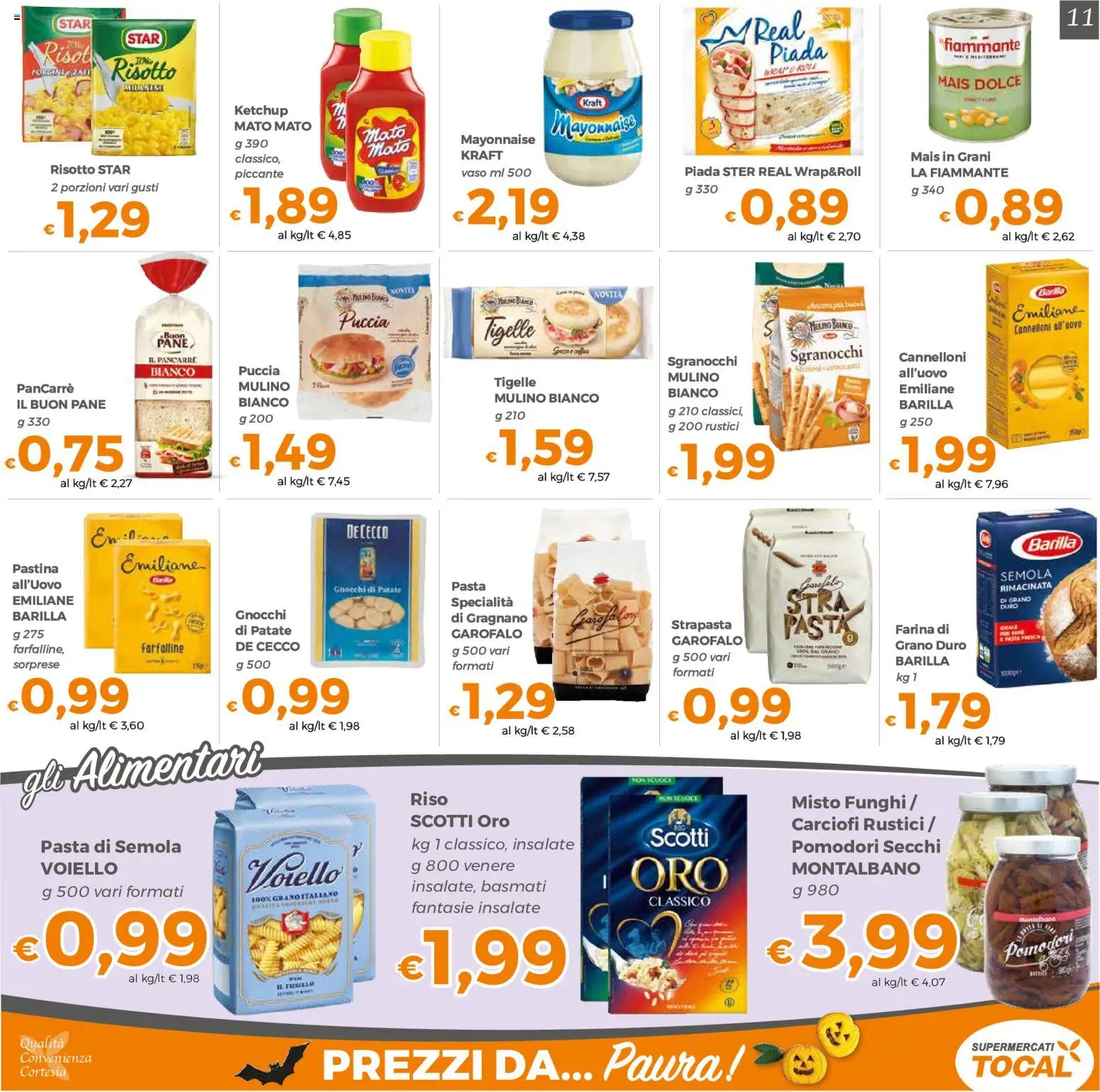 Volantino Tocal del 20/10/2026 | Pagina: 11 | Prodotti: Pasta di semola, Funghi, Semola, Pomodori secchi