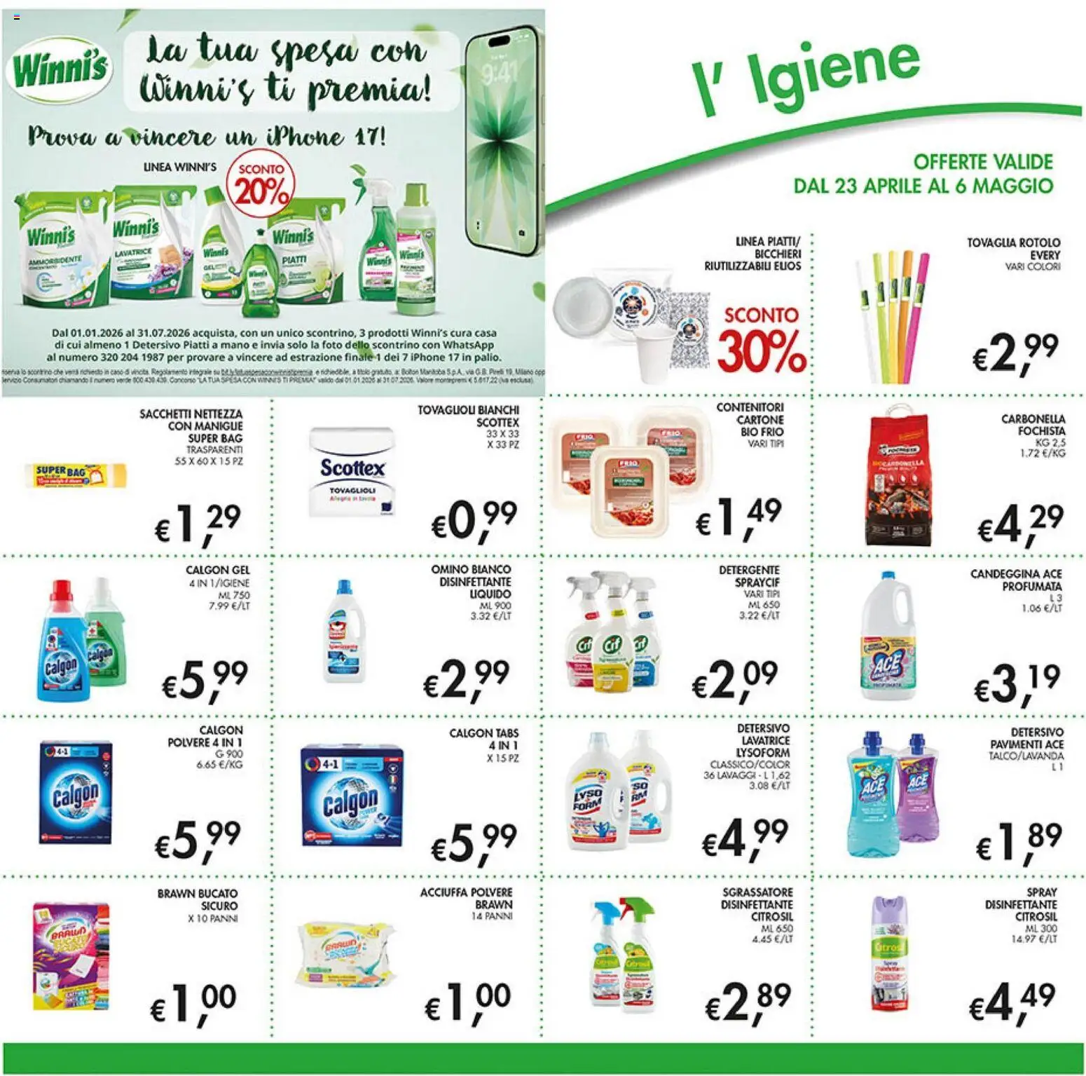 Volantino Coal del 23.04.2026 | Pagina: 24 | Prodotti: Iphone, Detergente, Candeggina, Tovaglia