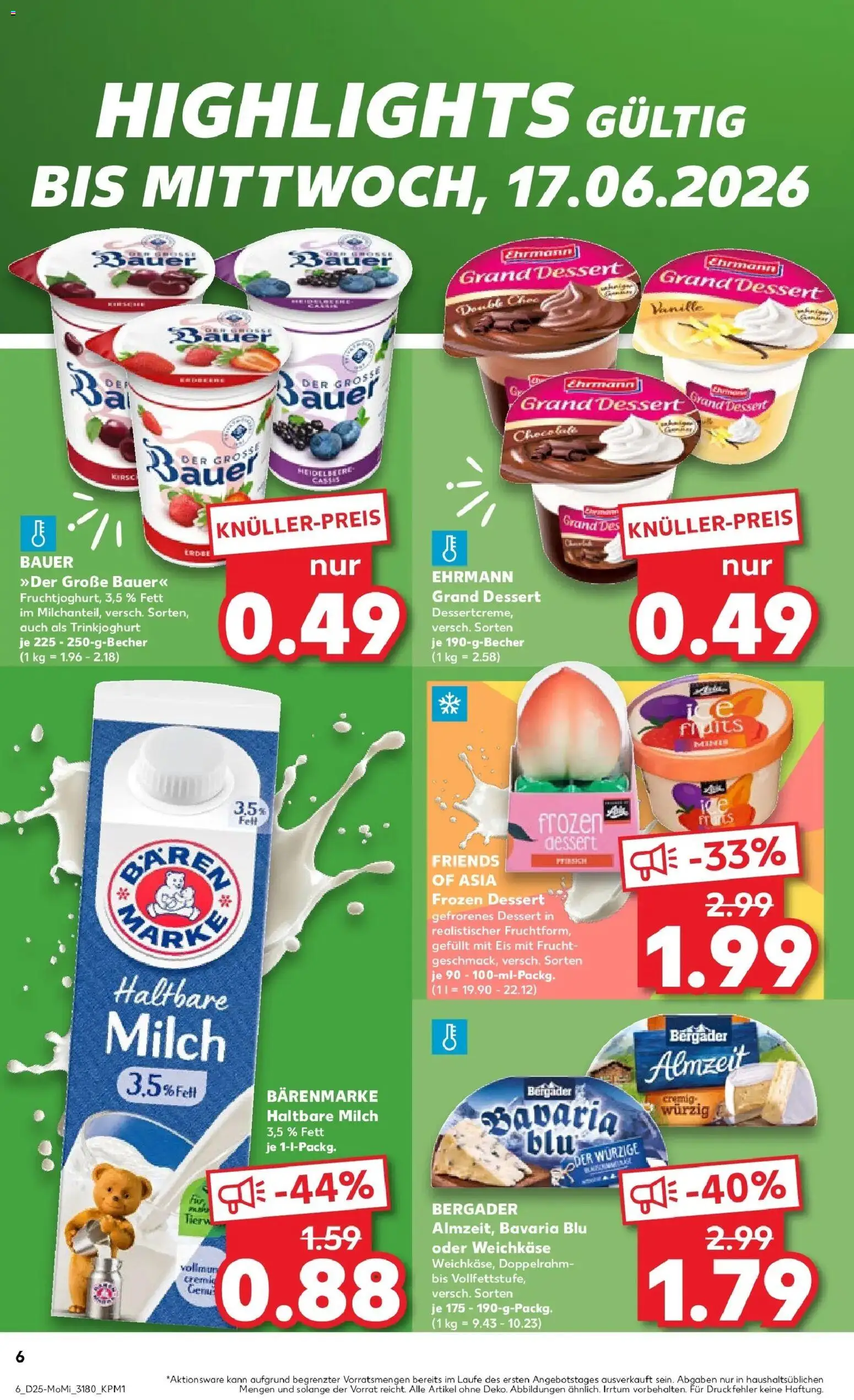 Kaufland Prospekt Dallgow-Döberitz – gültig ab 15.06.2026 | Seite: 8 | Produkte: Milch, Haltbare milch, Trinkjoghurt, Eis