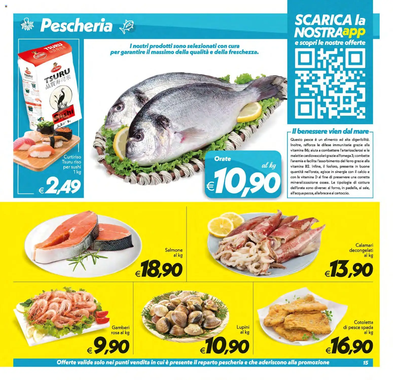 Volantino SuperConveniente del 31/07/2026 | Pagina: 15 | Prodotti: Lupini, Riso, Pesce, Sushi