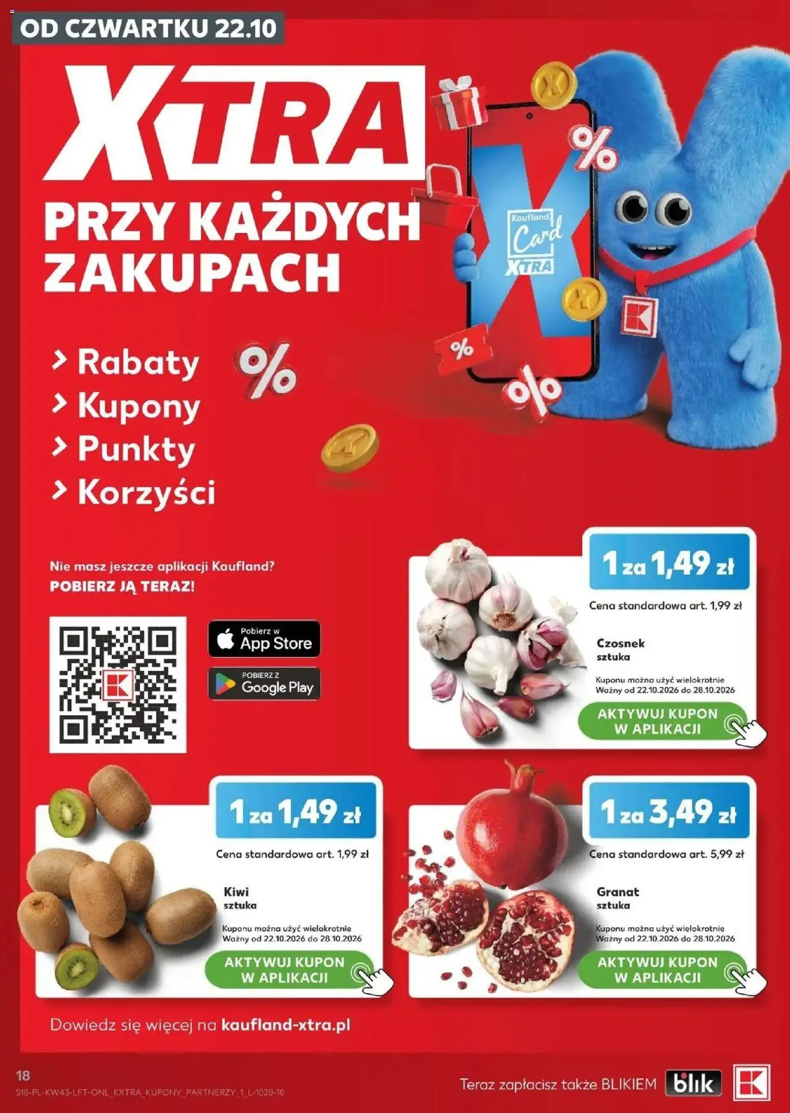 Kaufland aktualna gazetka od 22.10.2026 - od jutra PDF | Strona: 18 | Produkty: Czosnek, Kiwi