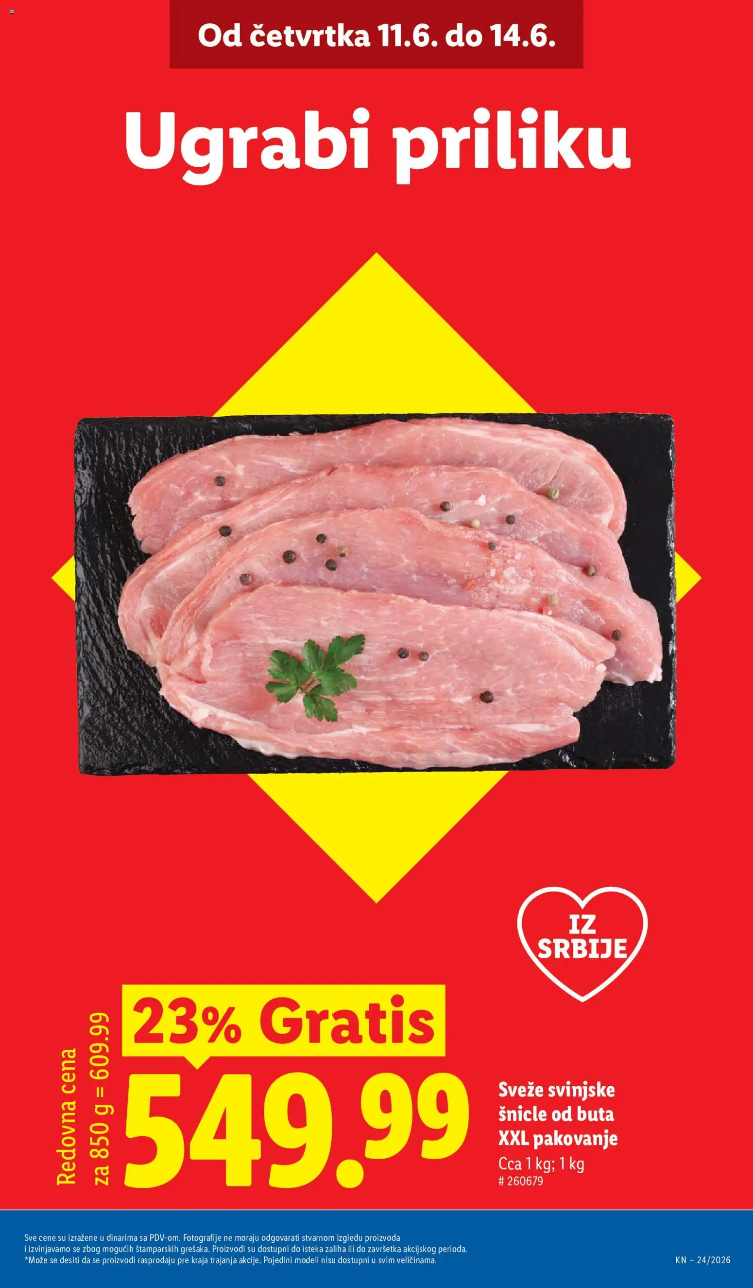 Lidl katalog - važi od 11.06.2026 | Strana: 3 | Proizvode: Svinjske šnicle, Pakovanje