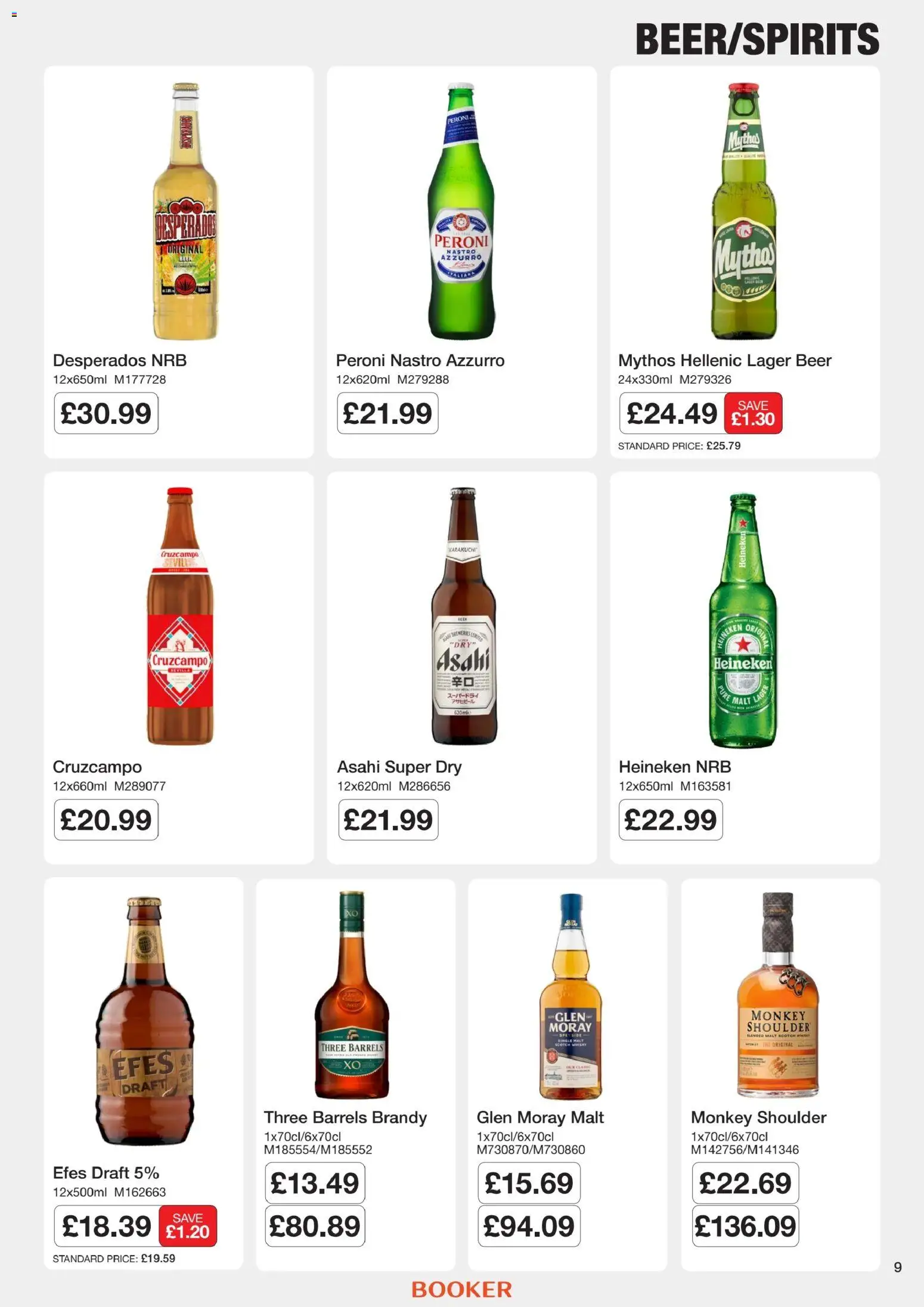 {H1} | Page: 9 | Products: Beer, Whisky, Brandy, Desperados