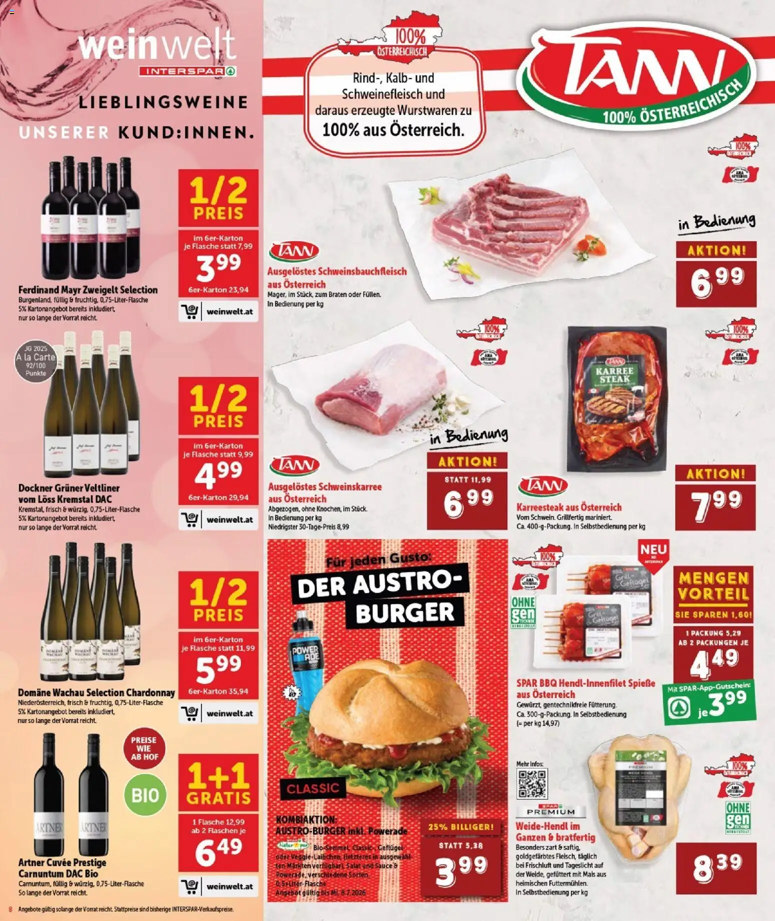 Interspar Flugblatt - Burgenland Sued gültig ab 18.06.2026 | Seite: 8 | Produkte: Salat, Schweinefleisch
