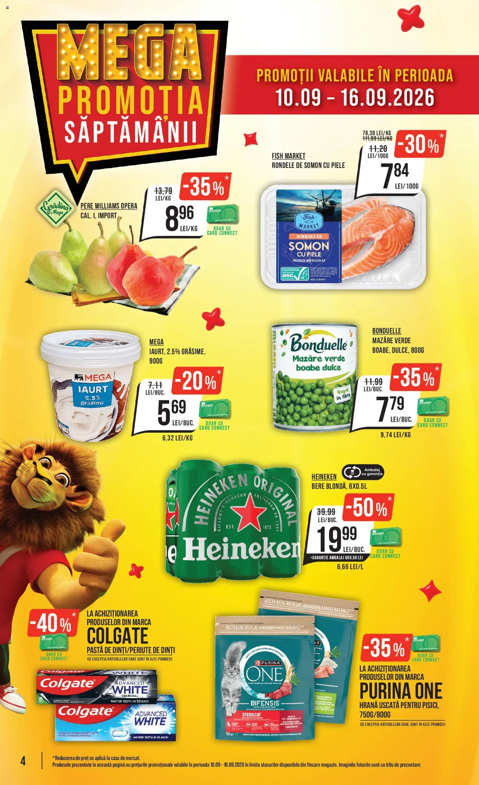 Noul catalog Mega Image – valabil de la 10.09.2026 | Pagină: 4 | Produse: Mazăre, Aplică, Iaurt, Pere