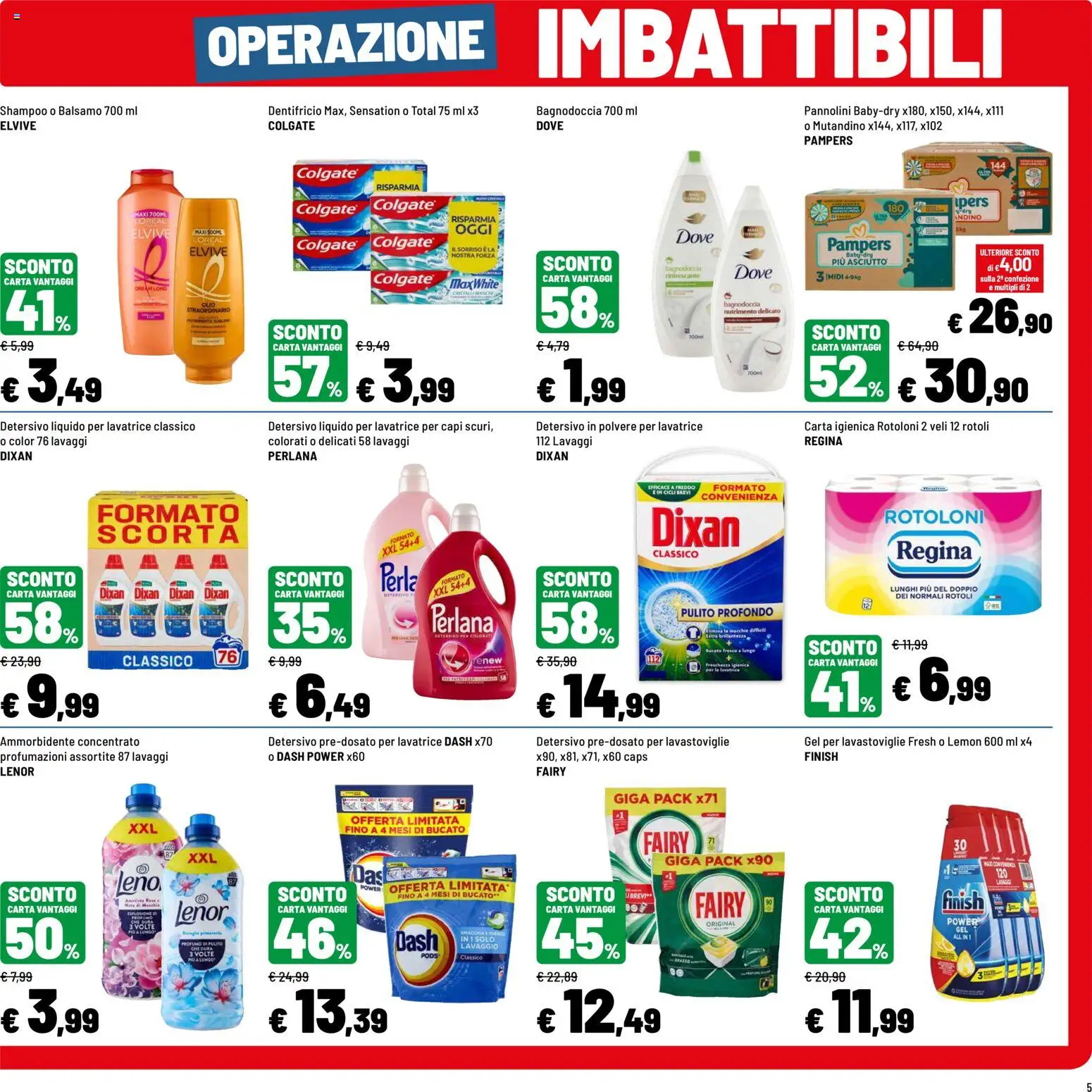 Volantino Iper del 19/08/2026 | Pagina: 5 | Prodotti: Carta igienica, Detersivo in polvere, Olio, Profumo