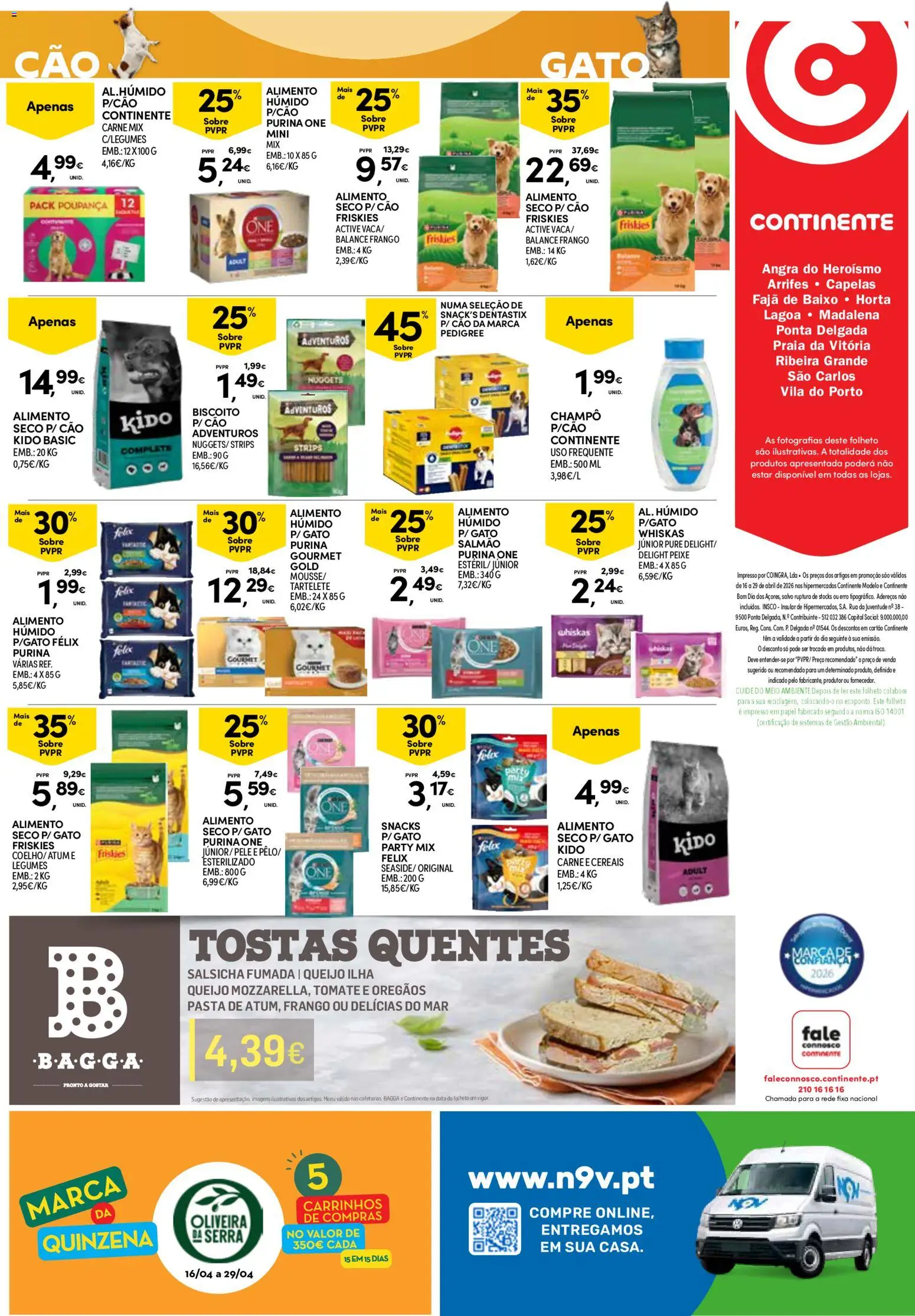 Continente Açores  │ válido de 16.04.2026 | Página: 28 | Produtos: Orégãos, Frango, Salsicha, Peixe