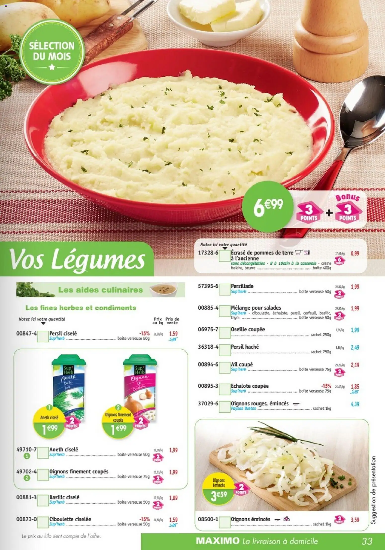 {H1} | Page: 33 | Produits: Oseille, Ail, Casserole, Crème