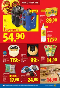 PEPSI LÄSK, Regular, Max Pant tillkommer 4x1,5 l - Förhandsvisning av reklamblad från butik Lidl aktuell från 03/08/2026 | Sida: 7 | Produkter: Paj, Majonnäs, Mjölk, Citron