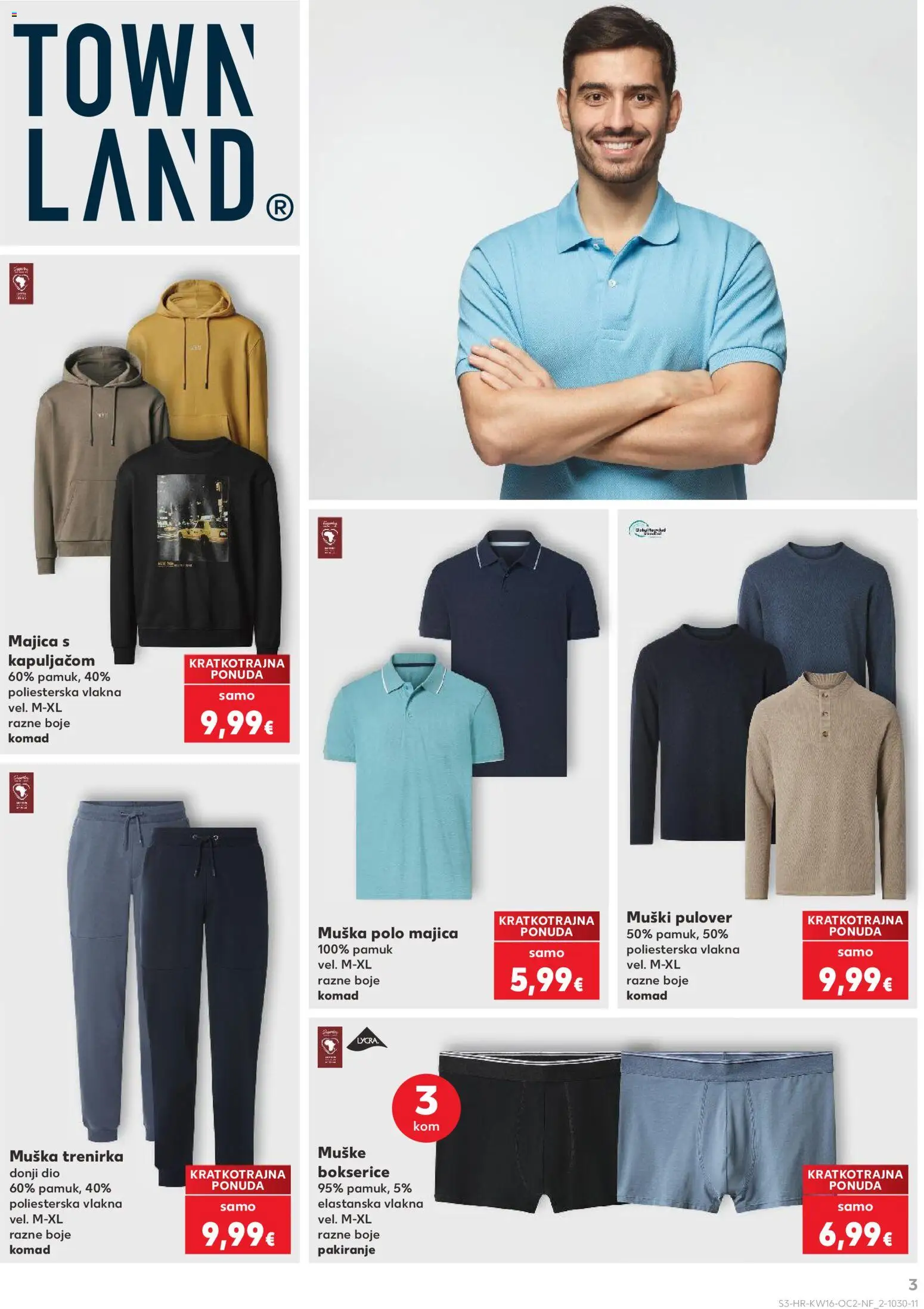 Kaufland katalog | vrijedi od 15.04.2026 | Stranica: 3 | Proizvodi: Majica s kapuljačom, Majica, Bokserice, Trenirka
