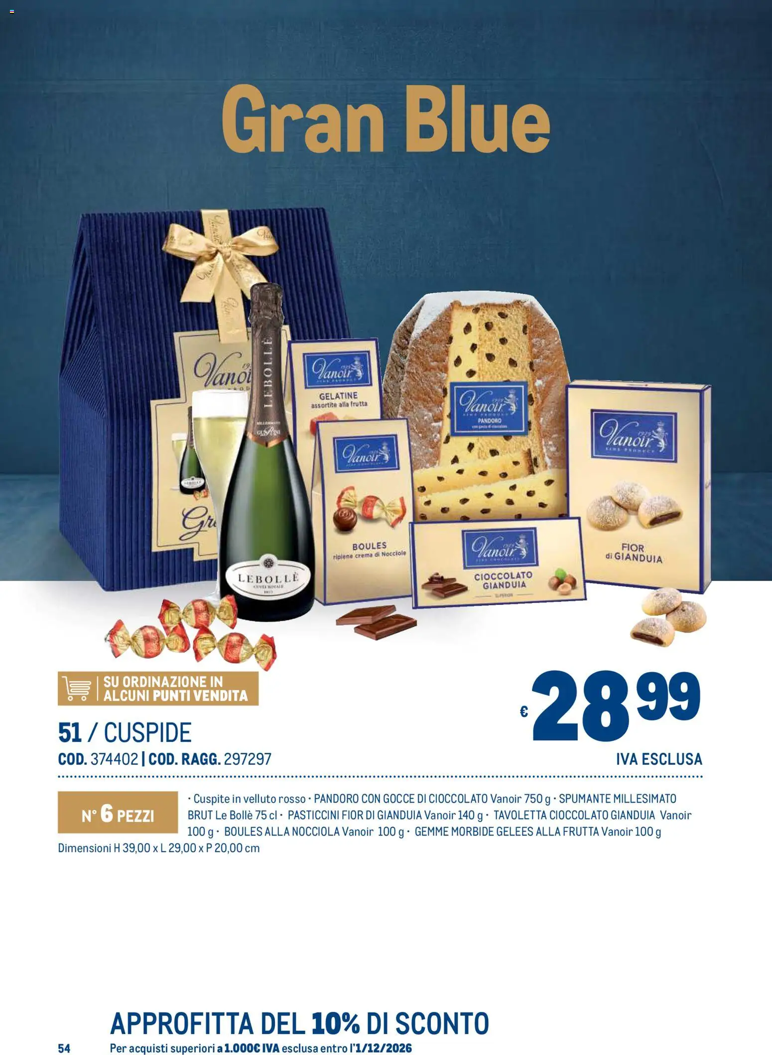 Volantino Metro del 19/10/2026 | Pagina: 54 | Prodotti: Crema, Cioccolato, Pandoro, Tavoletta
