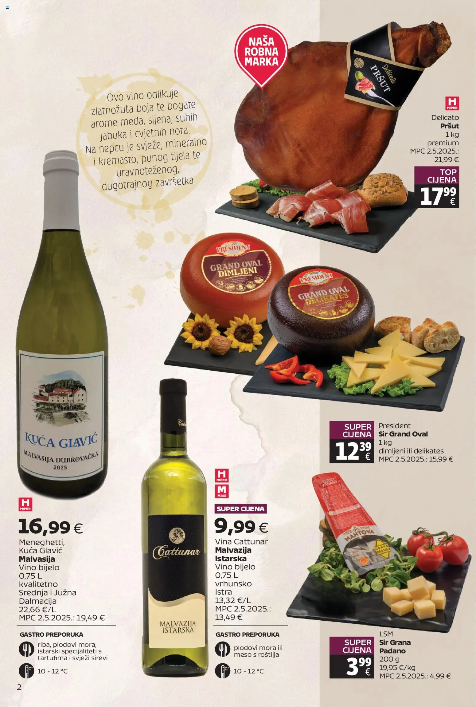 Tommy katalog | vrijedi od 20.07.2026 | Stranica: 2 | Proizvodi: Bijelo vino, Vino, Pršut, Jabuka