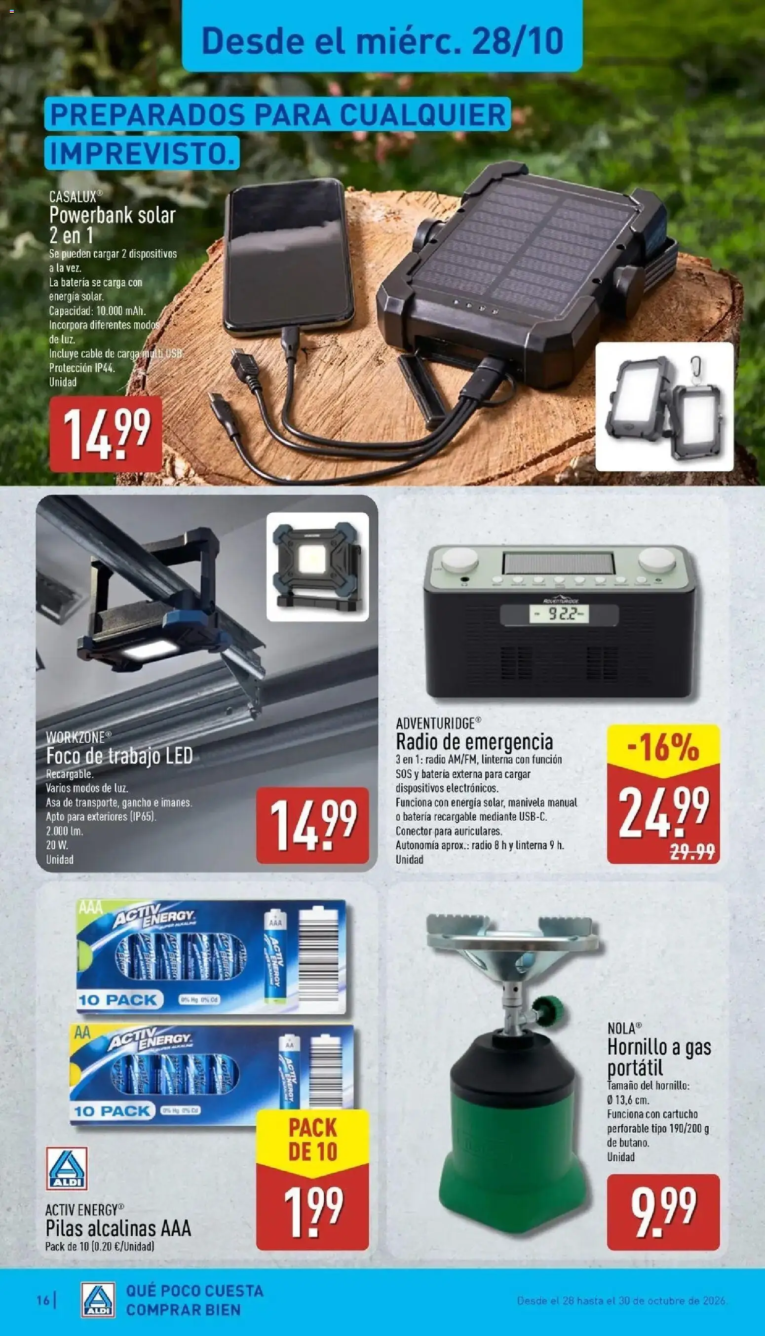 Aldi - Qué poco cuesta comprar bien │ válido desde el 26/10/2026 | Página: 16 | Productos: Radio, Conector, USB, Batería