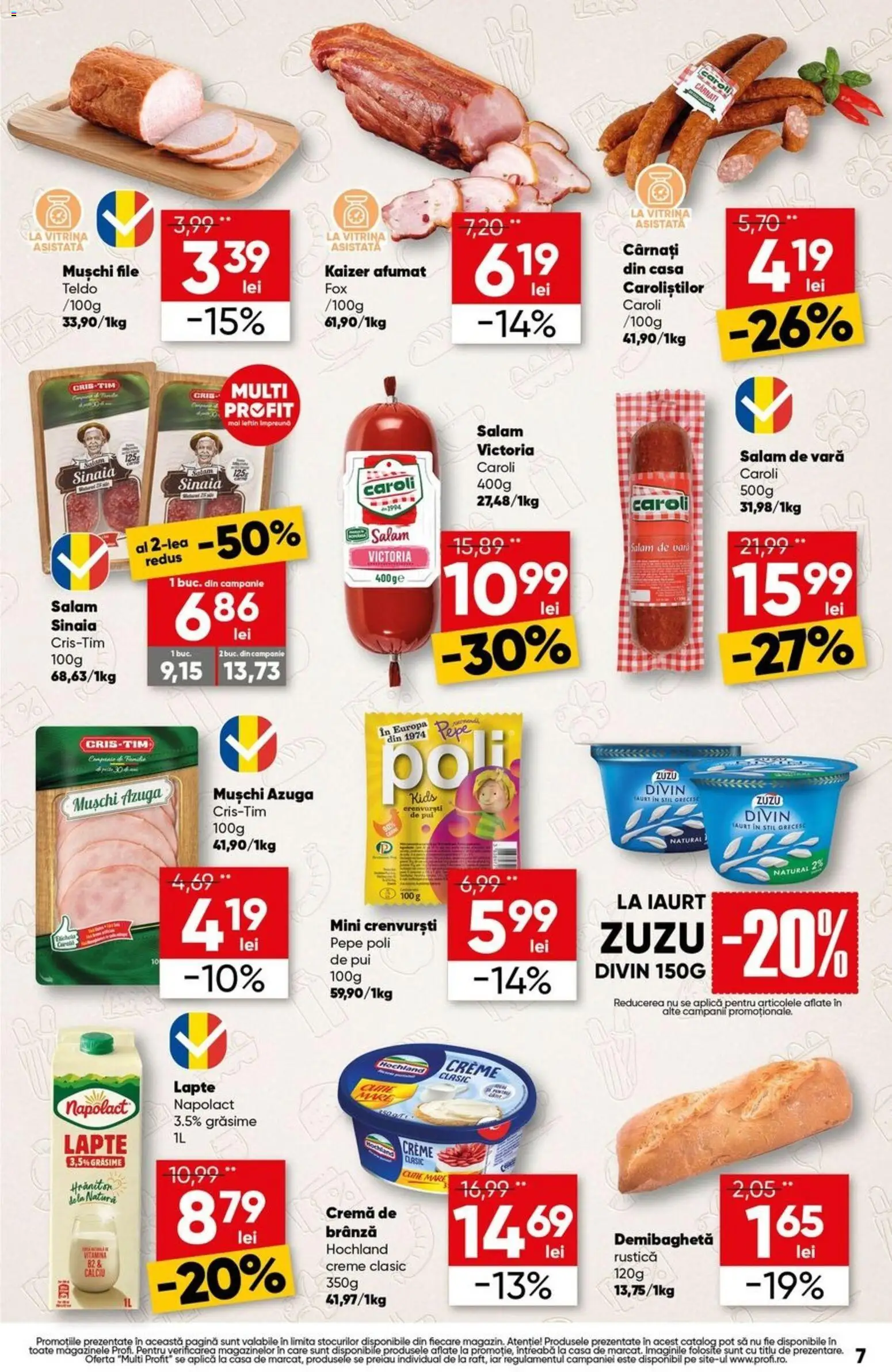 Noul catalog Profi – valabil de la 17.09.2026 | Pagină: 7 | Produse: Pui, Hochland, Iaurt, Cârnați