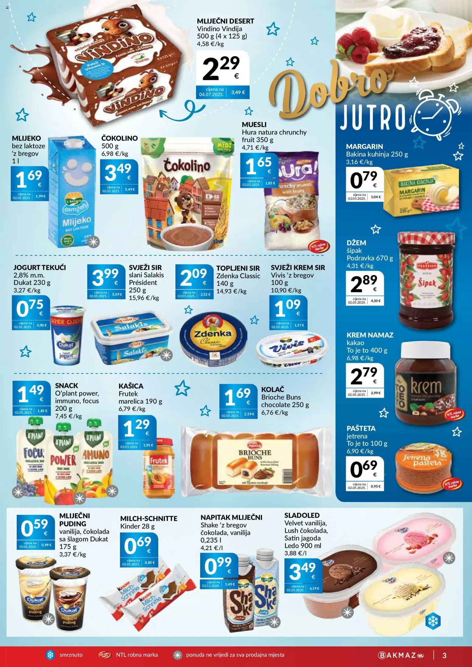 Bakmaz katalog | vrijedi od 09.09.2026 | Stranica: 3 | Proizvodi: Jogurt, Čokolada, Sladoled, Kuhinja