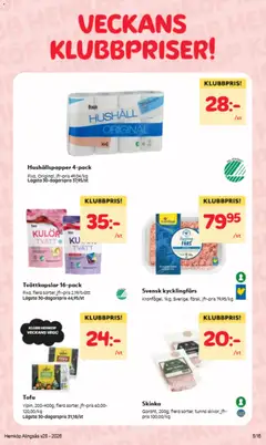 Hemköp erbjudanden - Förhandsvisning av reklamblad från butik Hemköp aktuell från 06/07/2026 | Sida: 12 | Produkter: Hushållspapper, Skinka, Tvättkapslar