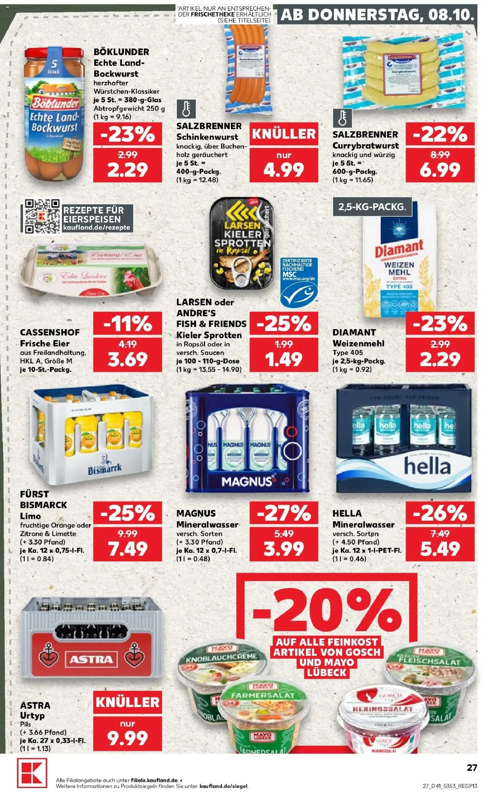 Prospekt Kaufland ab 08.10.2026 » Angebote Online zum Blättern | Seite: 27 | Produkte: Mehl, Weizenmehl, Hella, Zitrone