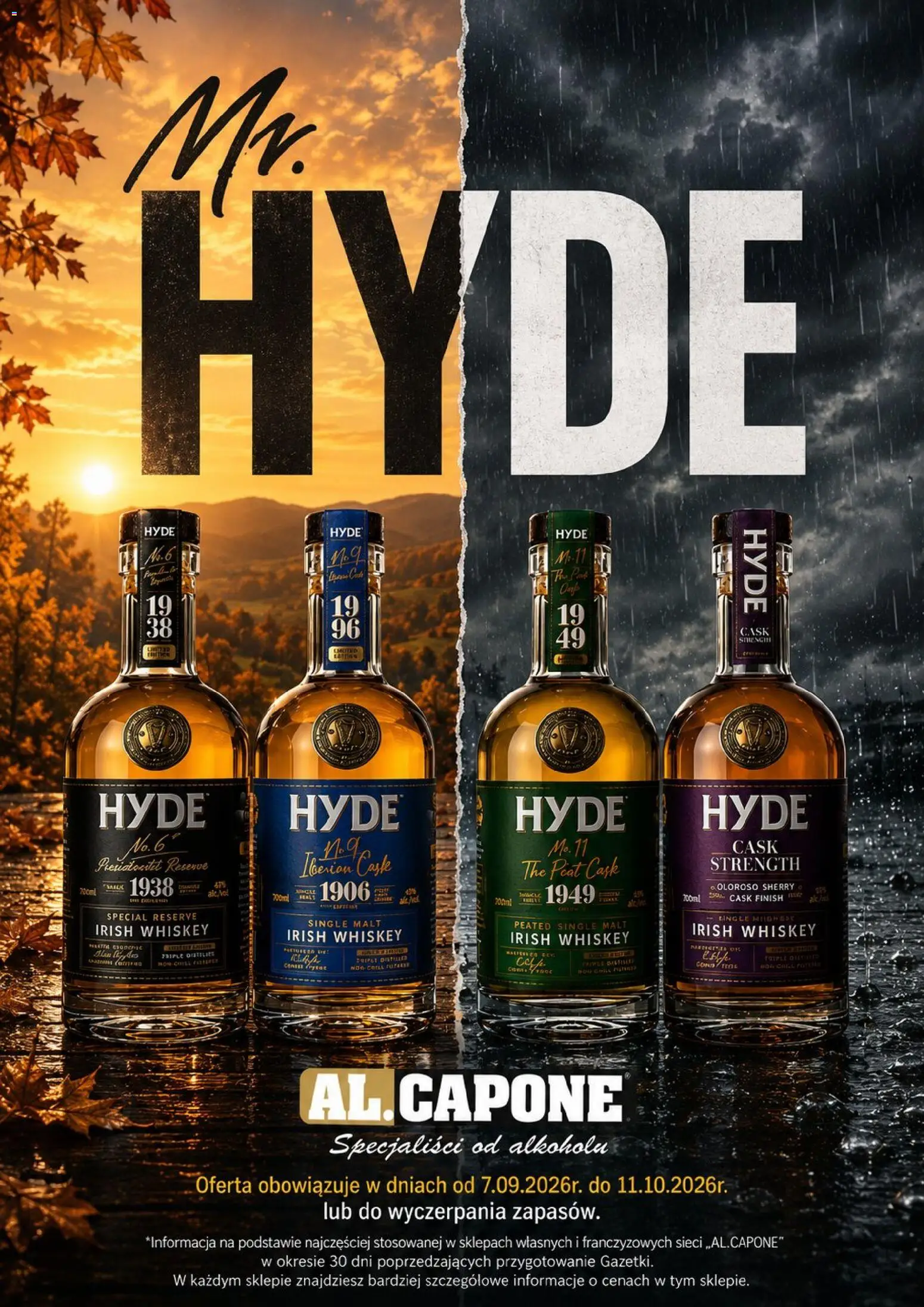Al.Capone gazetka od 07.09.2026 | Strona: 1 | Produkty: Irish whiskey, Finish
