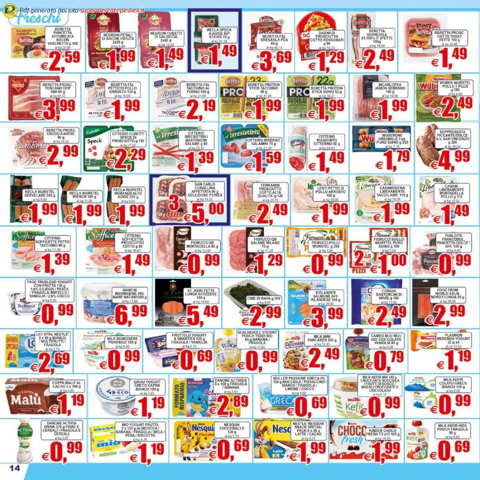 Volantino Pewex del 07.04.2026 | Pagina: 14 | Prodotti: Muesli, Salame, Pollo, Limone